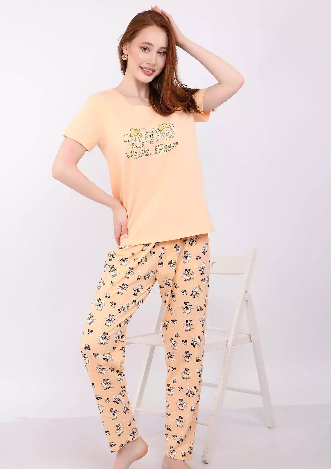 S132 Minnie mouse FULL-LENGTH PANTS Pajama Set  3