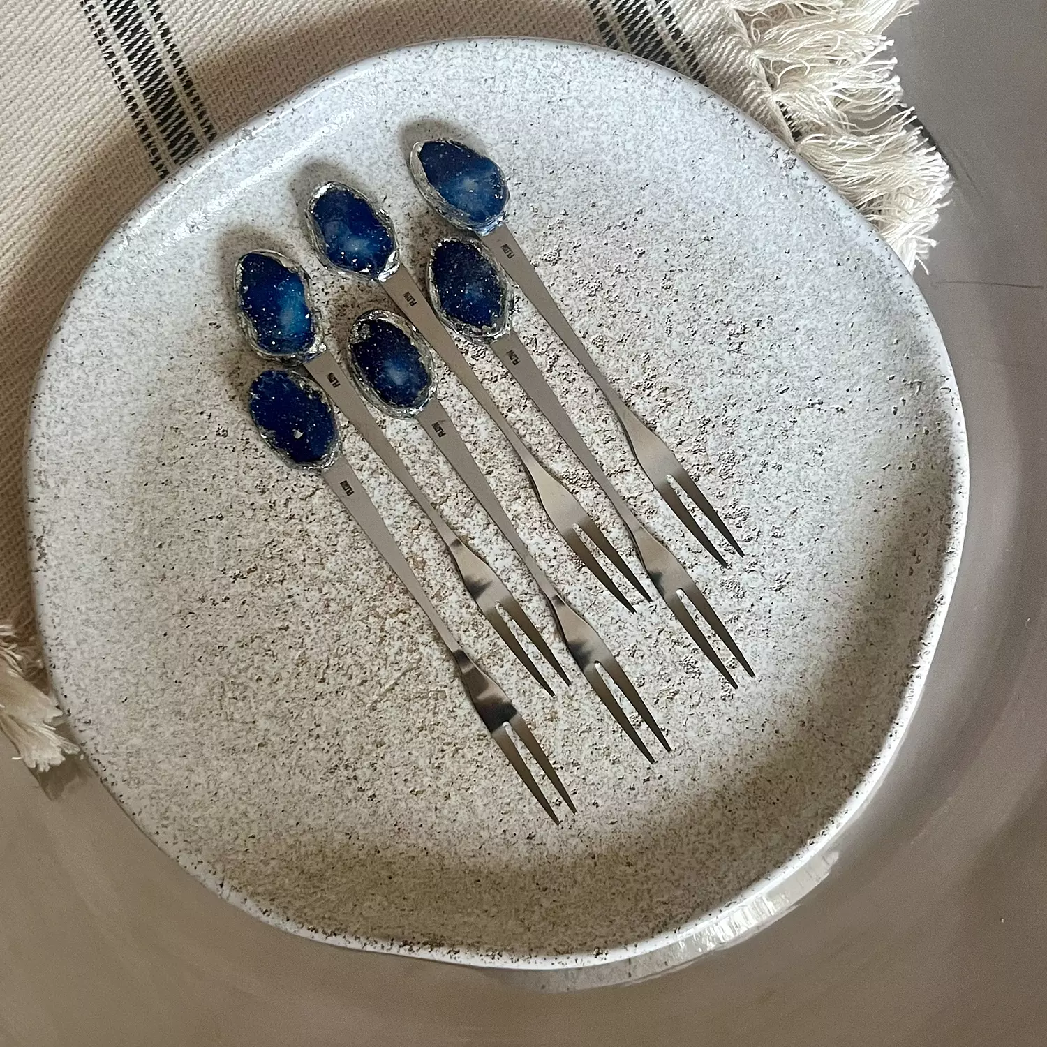 Silver cake fork set 3