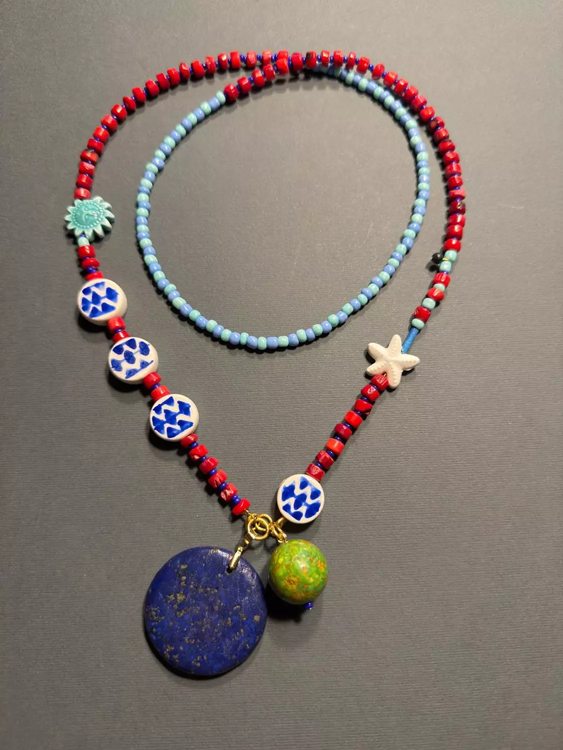 Long Gemstones Necklace 4