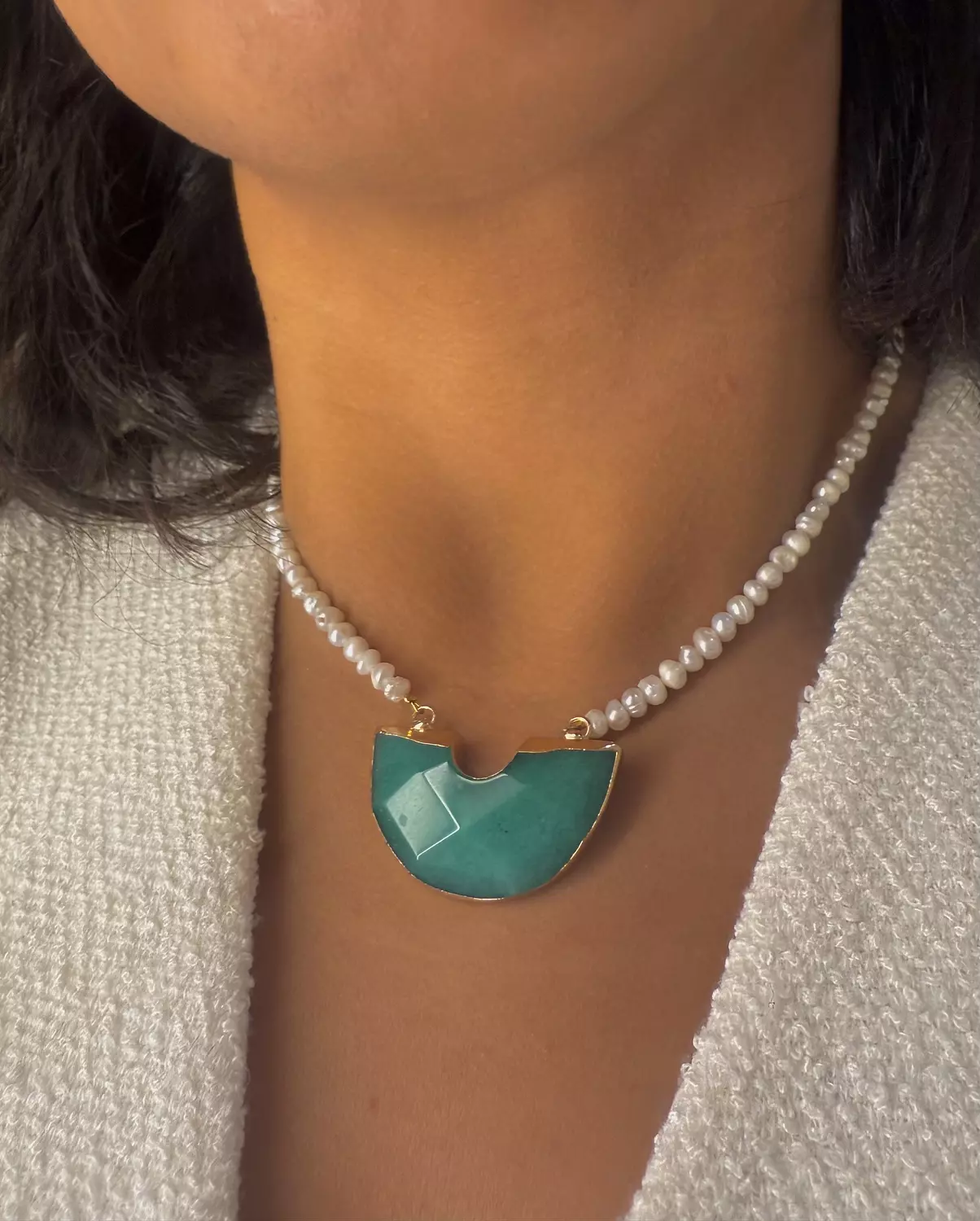 Pearl Necklace With Stone image