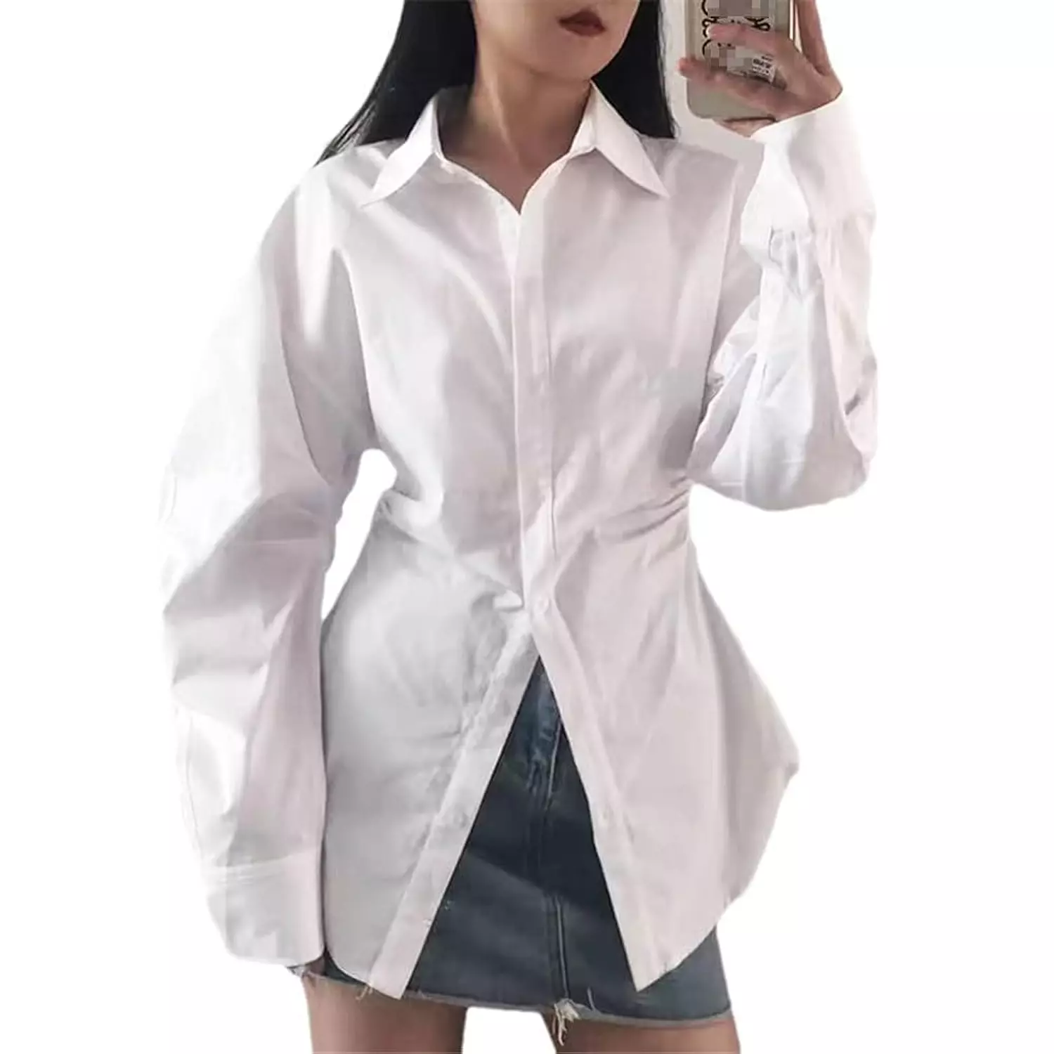 Lightweight Poplin Tie-Back Shirt – Relaxed Fit with Classic Details 5