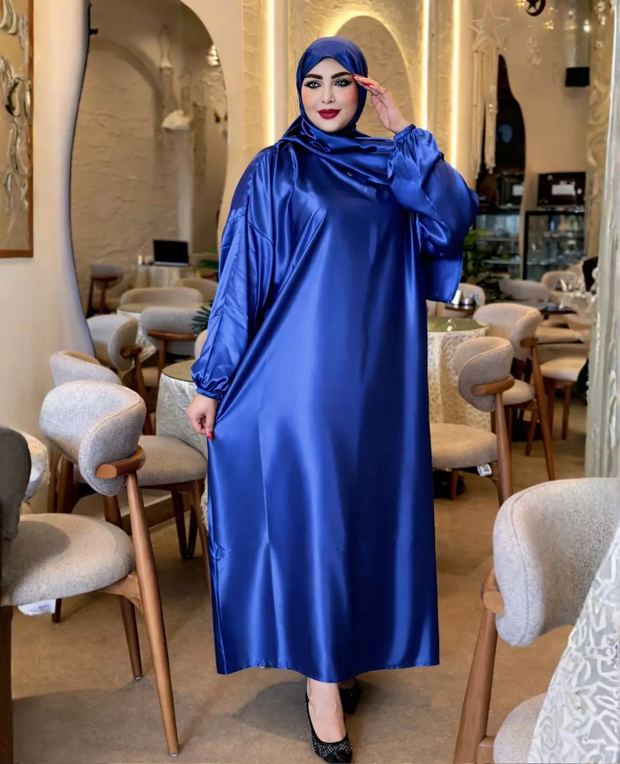 Satin Maxi Isdal with Attached Hijab 25