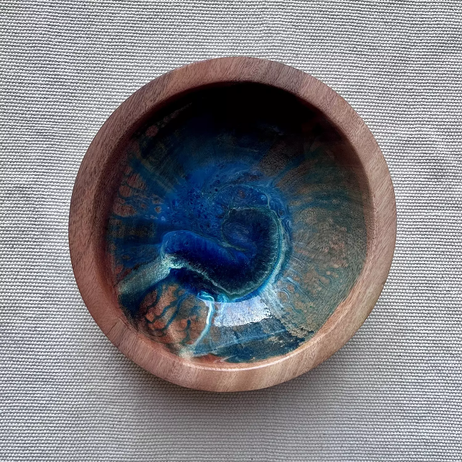 Blue| Green Wood Bowl image