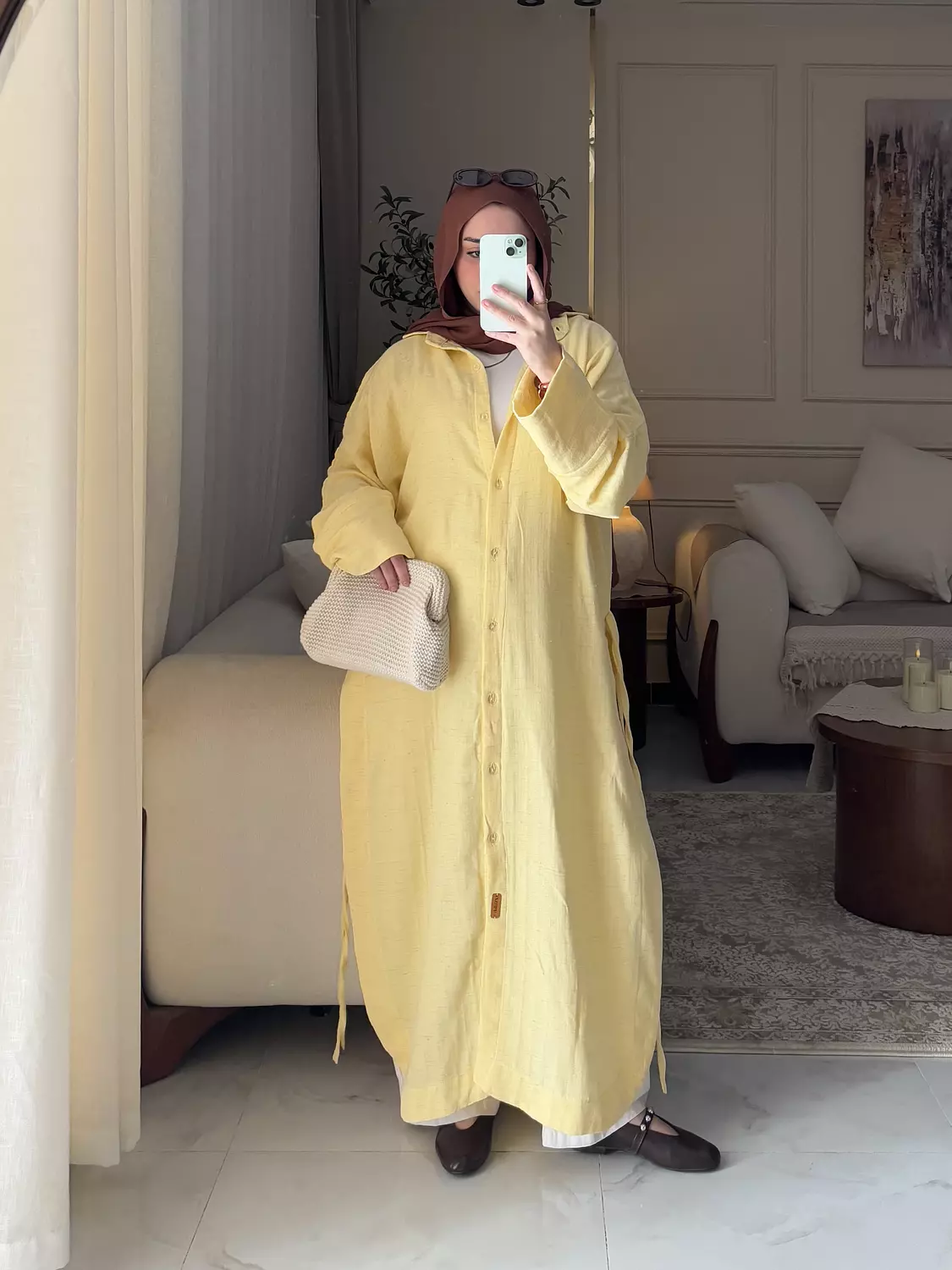 Lina Shirt Dress in yellow 1