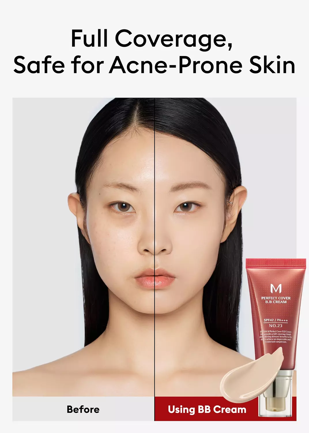 Missha m perfect cover bb cream spf42/pa+++ - no.23/light beige 50ml 1