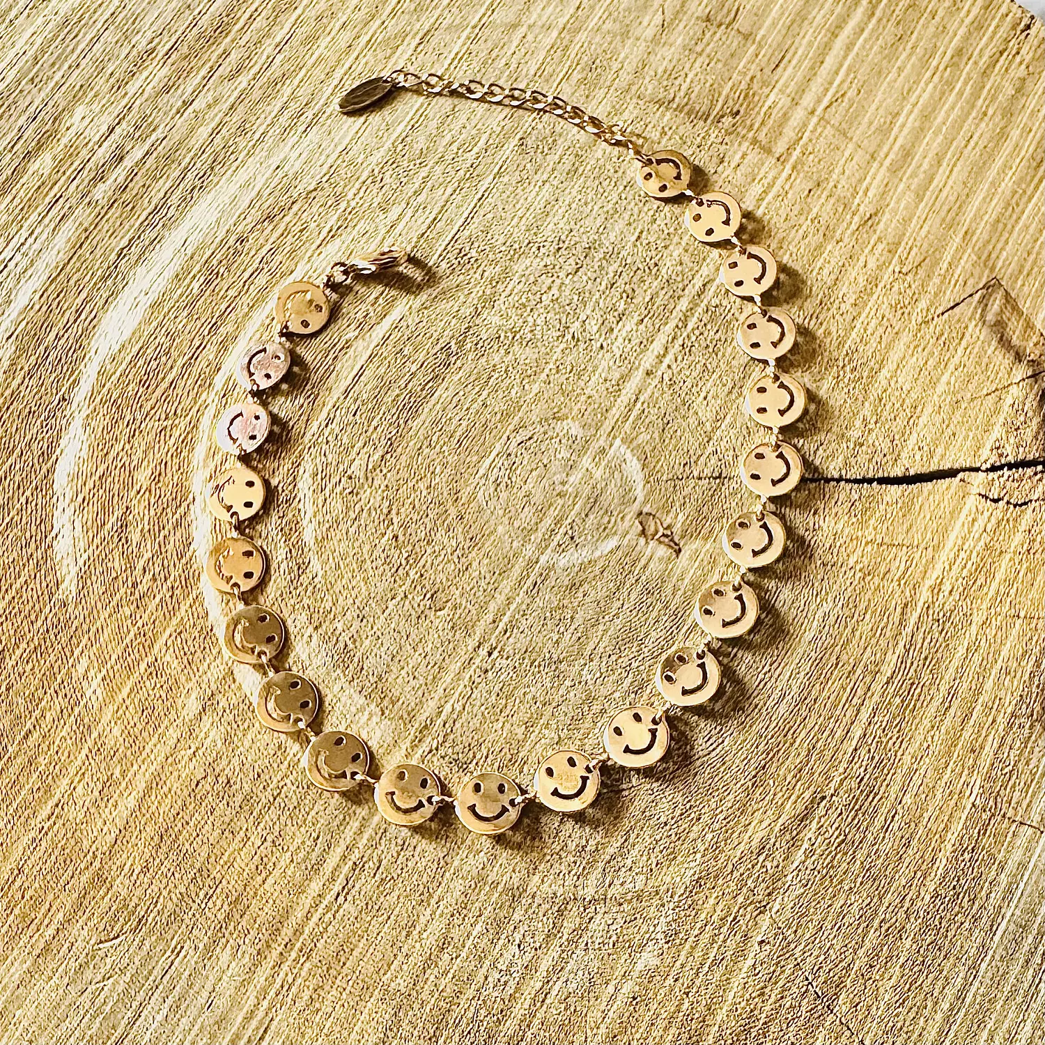 Smiling Face gold anklet image
