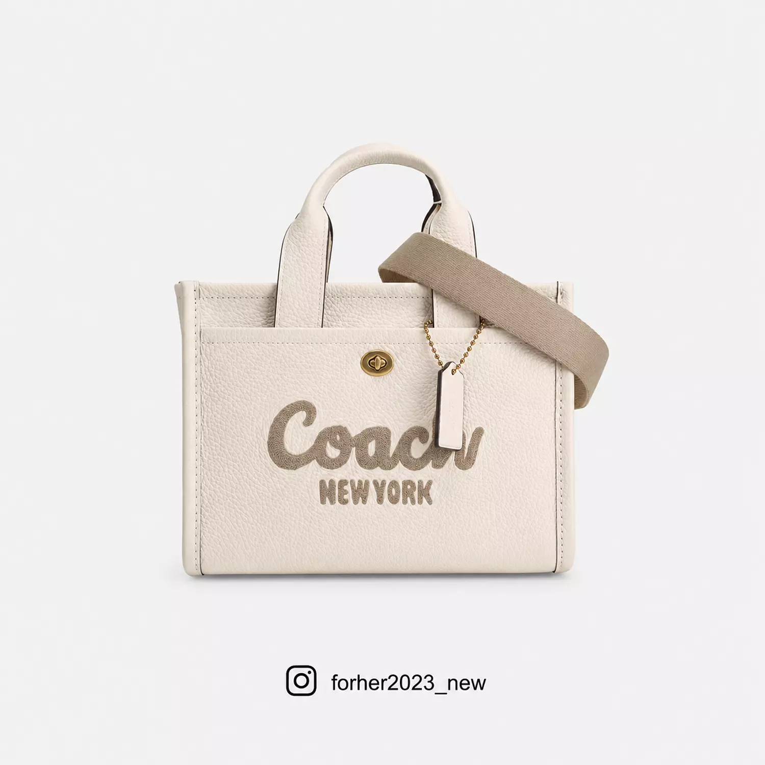 Coach Cargo Tote Bag 26 leather in white image