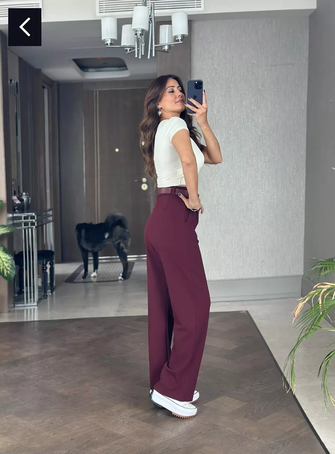 Burgundy Classic Pants without Belt  3