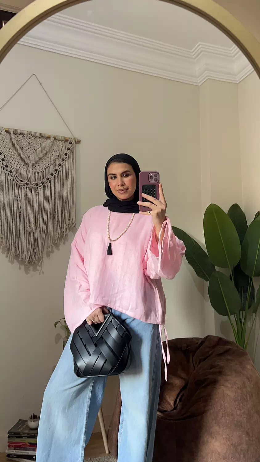 Elastic blouse  in pink 1