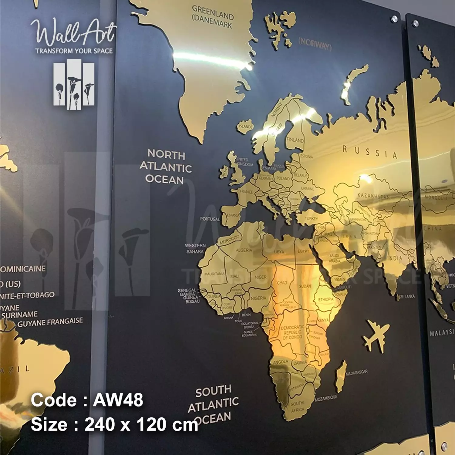 AW48-Engraved World Map  15
