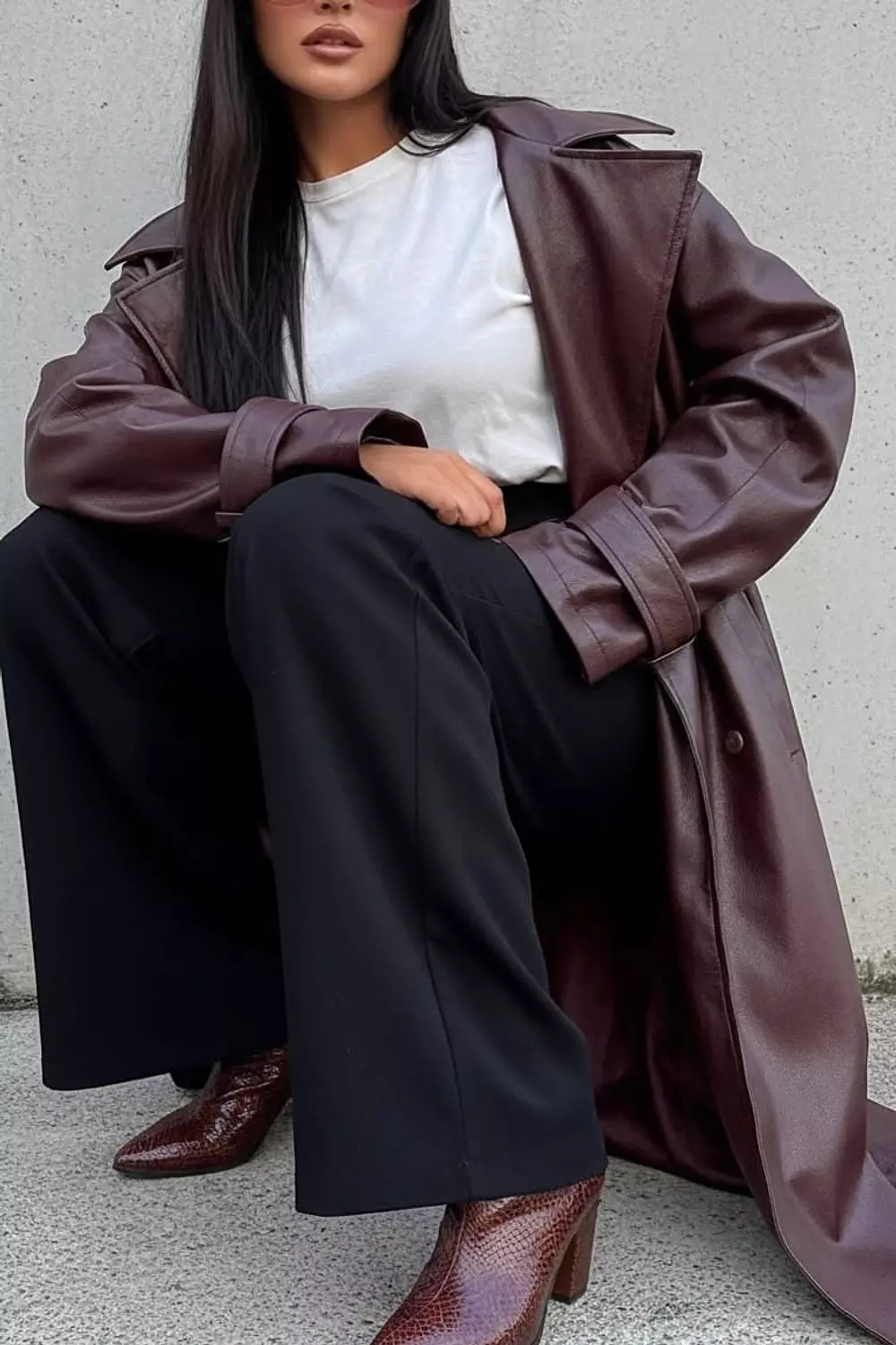 Longline Leather Duster Coat