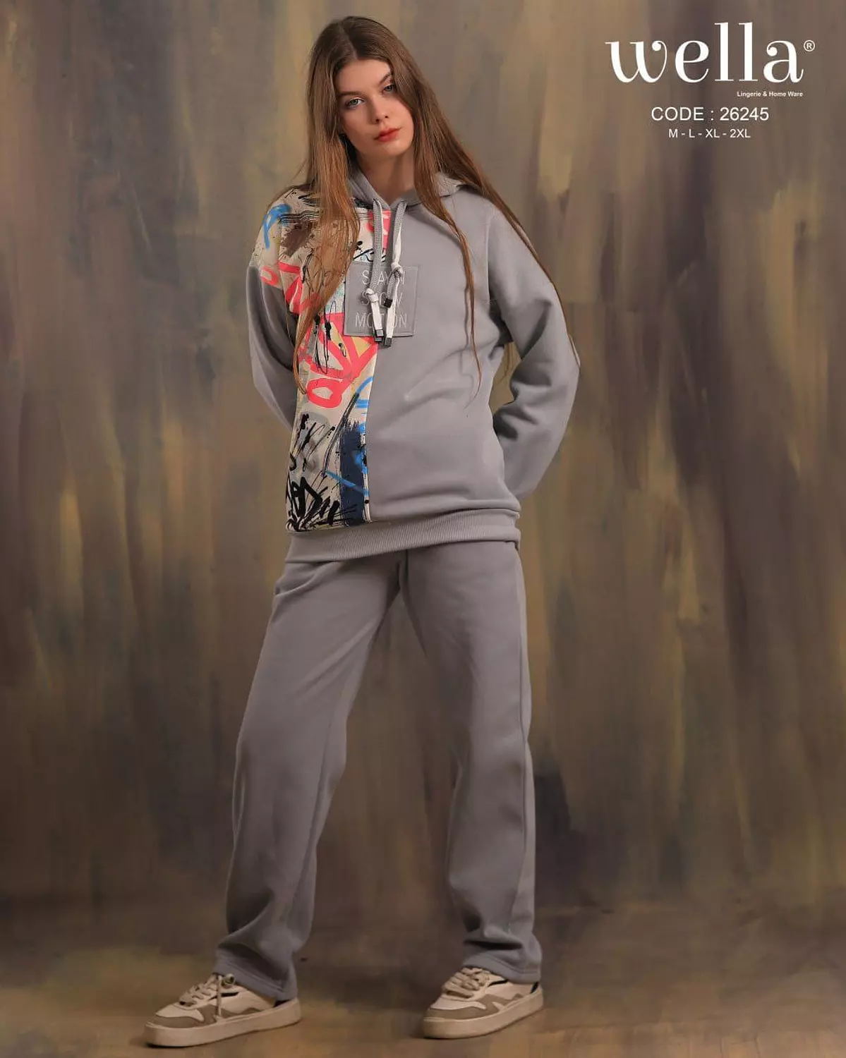 Gray Sporty Pajama with Hoodie image