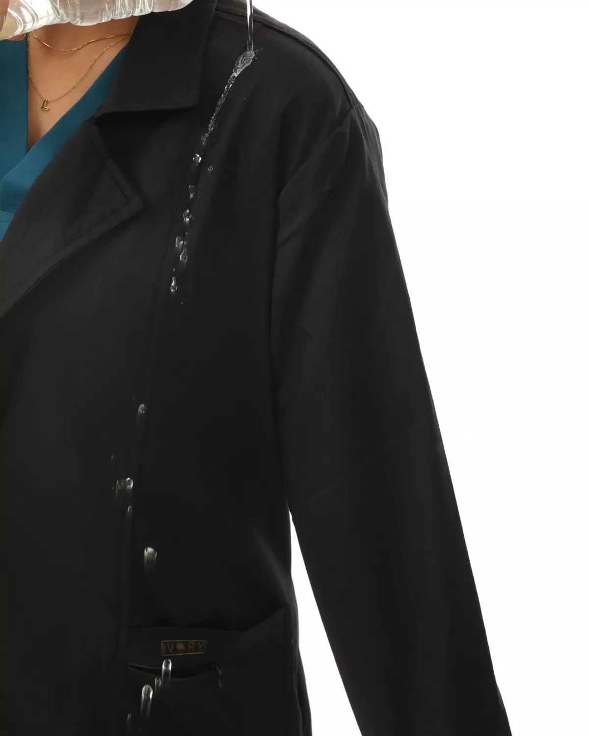 Black Elegance Lab Coat Short 2