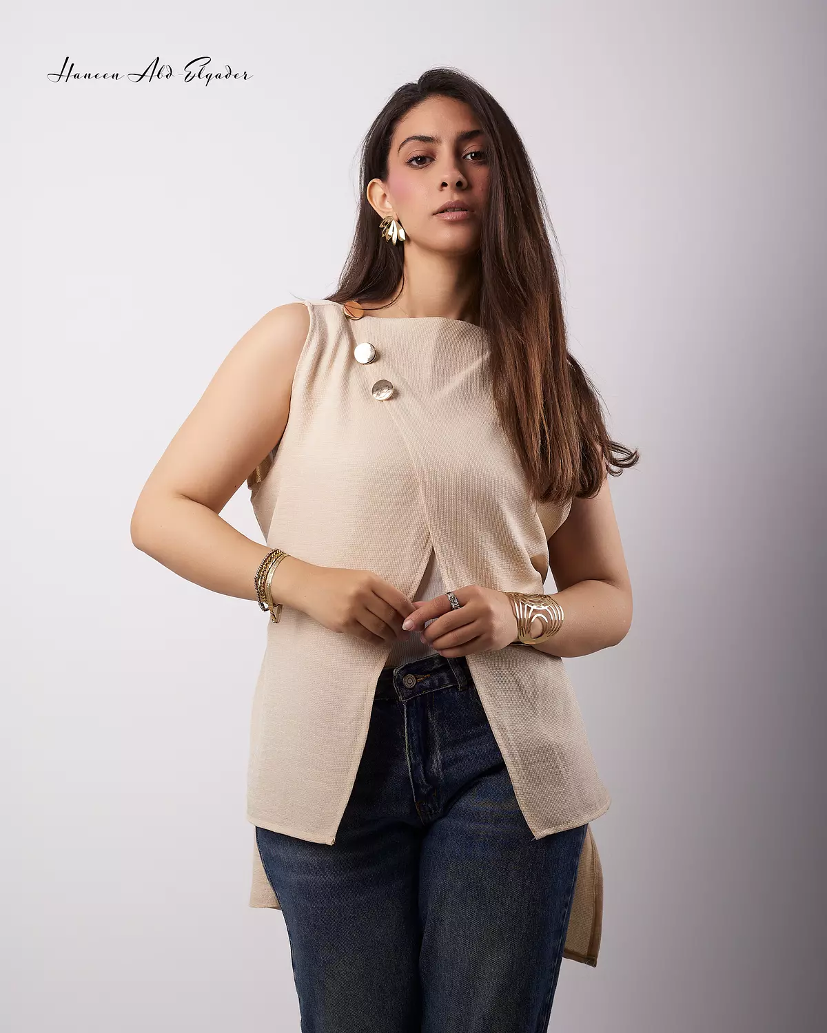 Biege wrap blouse 3