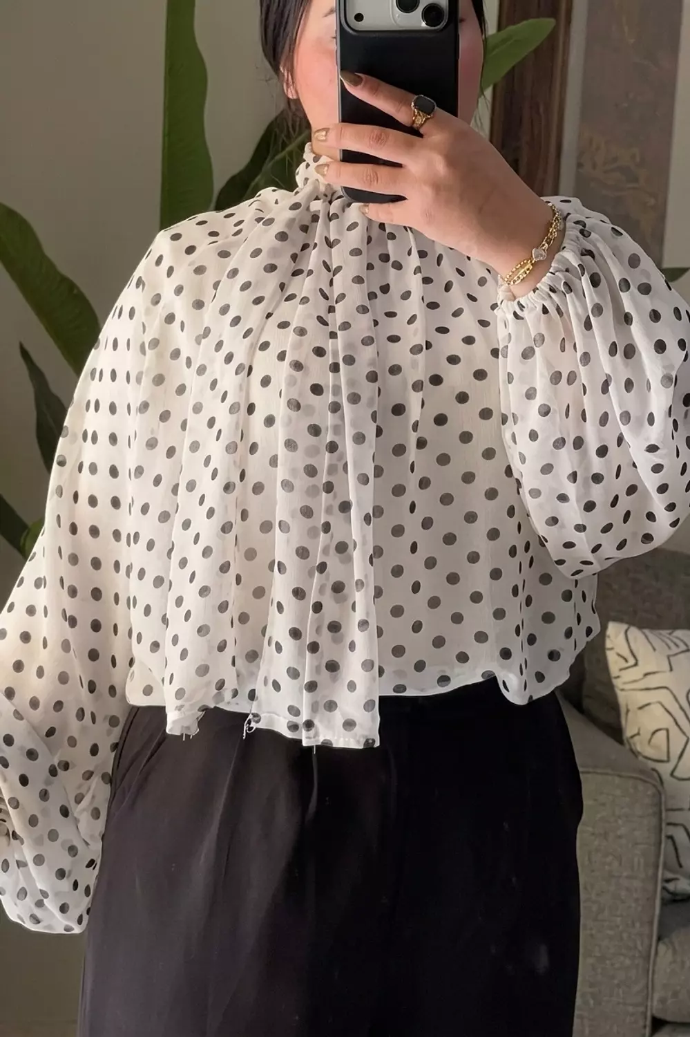 Victorian High Collar Blouse with Bishop Sleeves 1