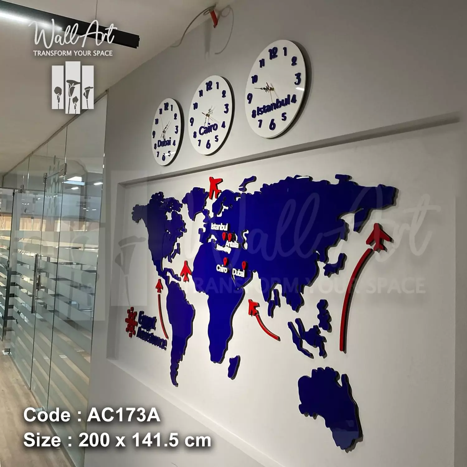 AC173-Coloured Acrylic Map    5