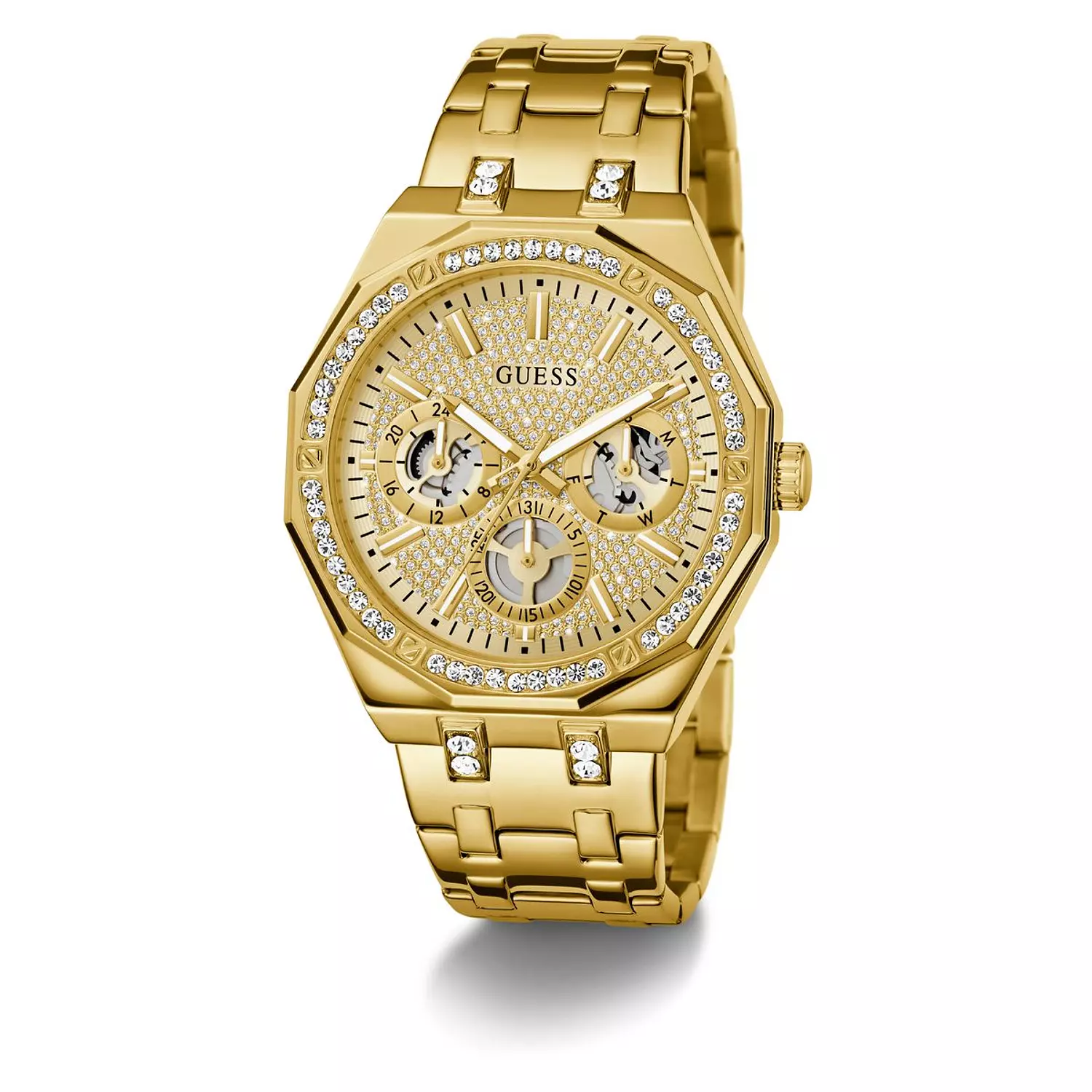 GUESS Mens Gold Tone Multi-function Watch Gold Tone Stainless Steel Bracelet GW0960G2 3