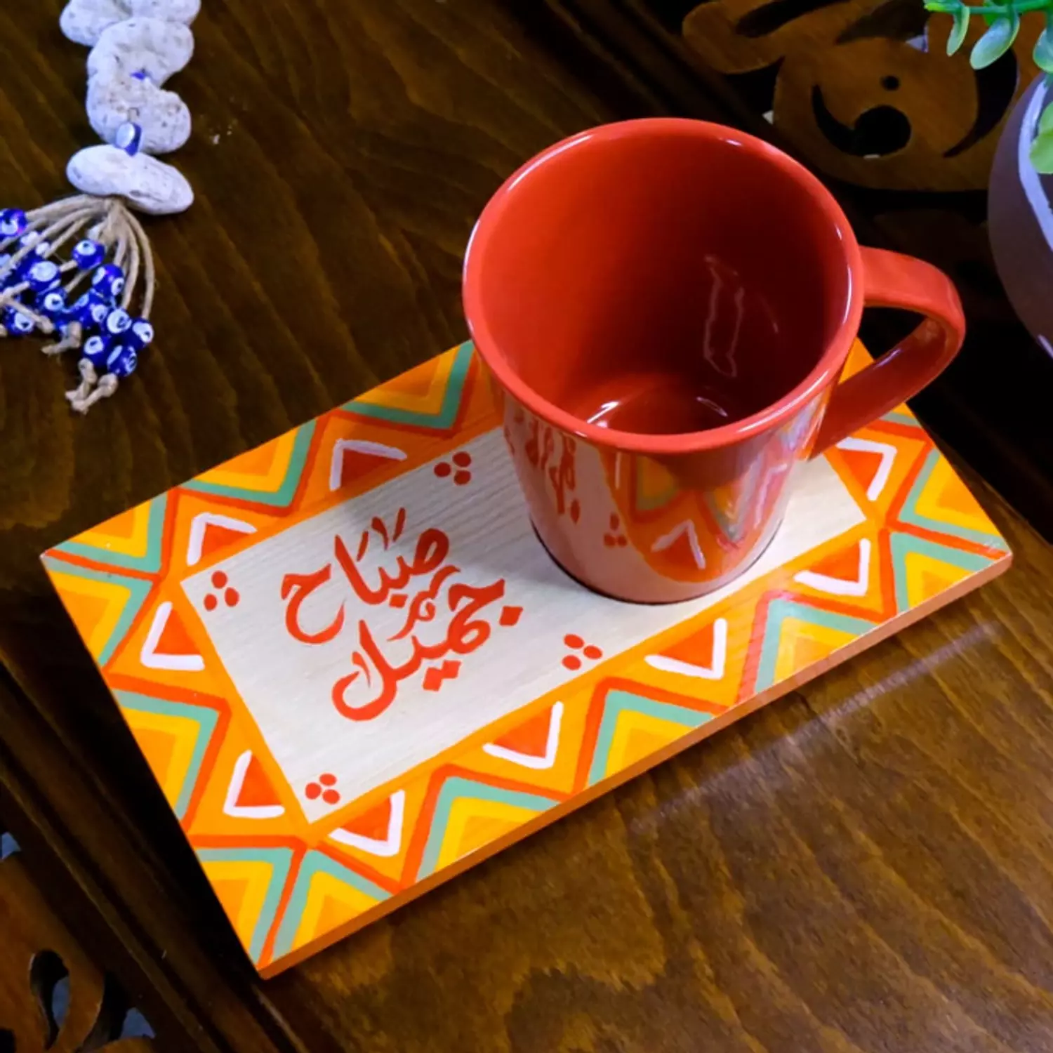 Coaster mug -triangle  orange image