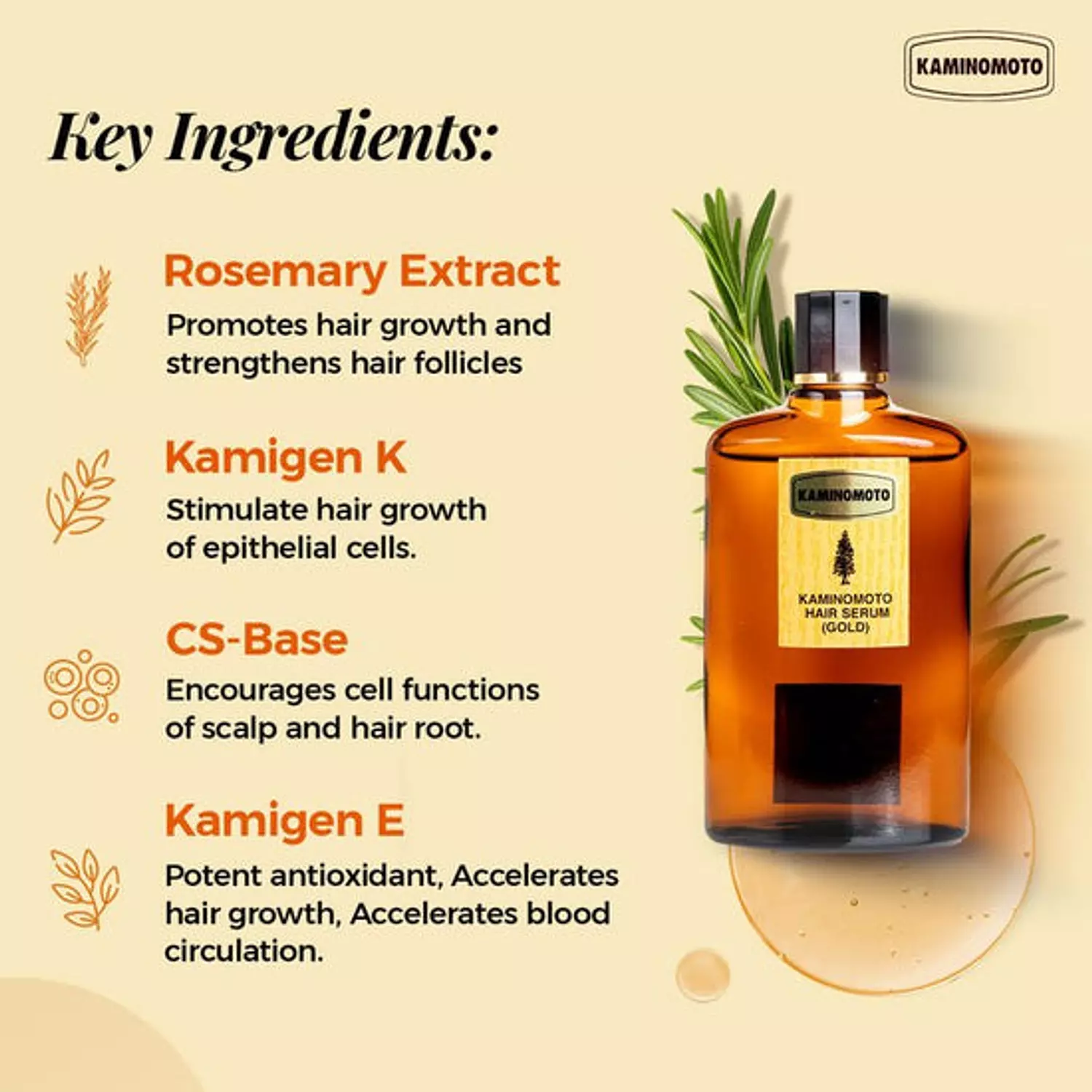 KAMINOMOTO - Super Strength Hair Serum Gold 150ml 1