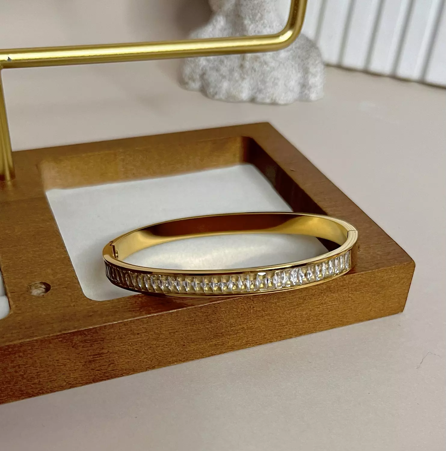 White Crystal Bangle  image