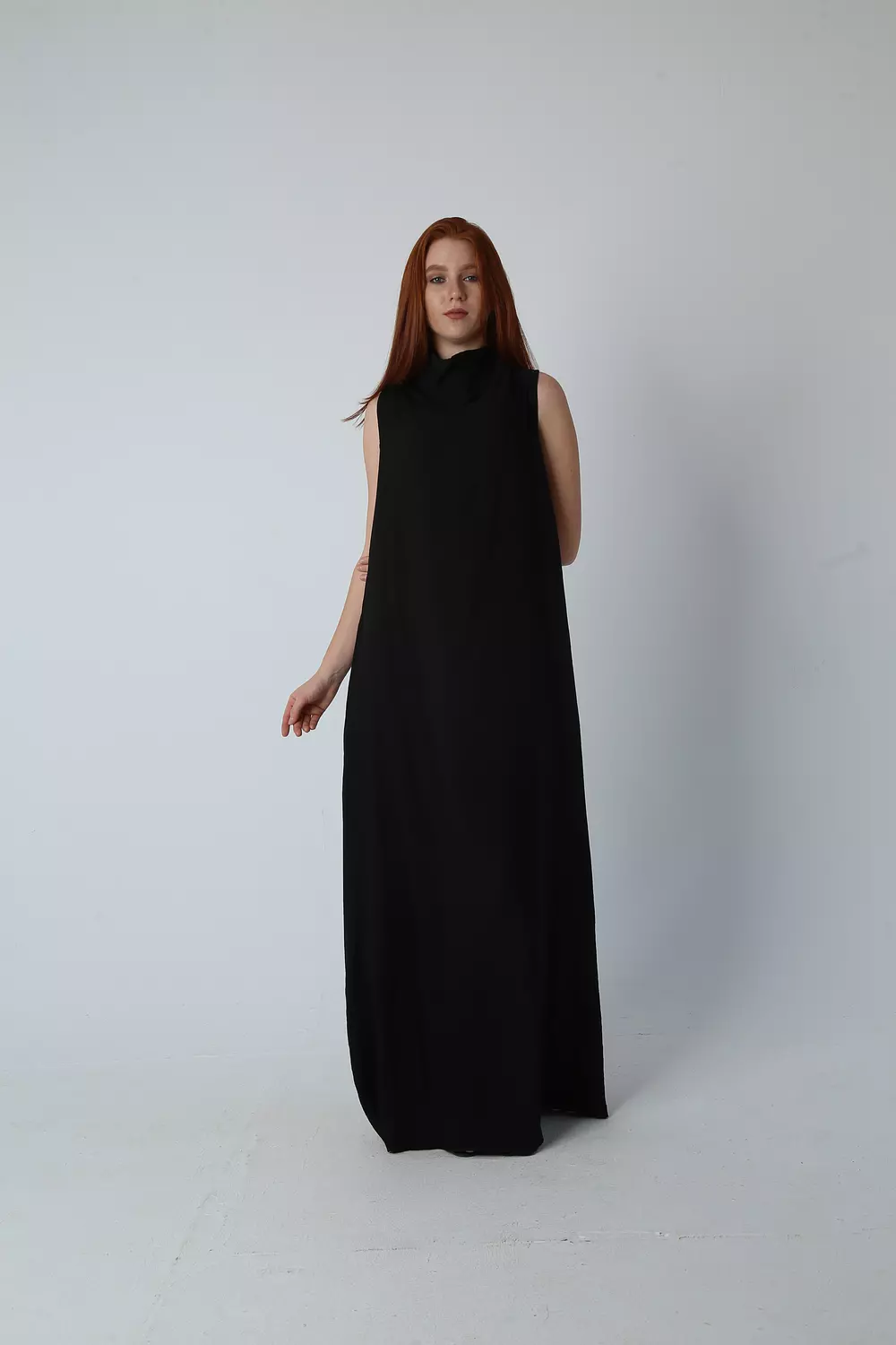 Ruched Maxi Dress - Black 2