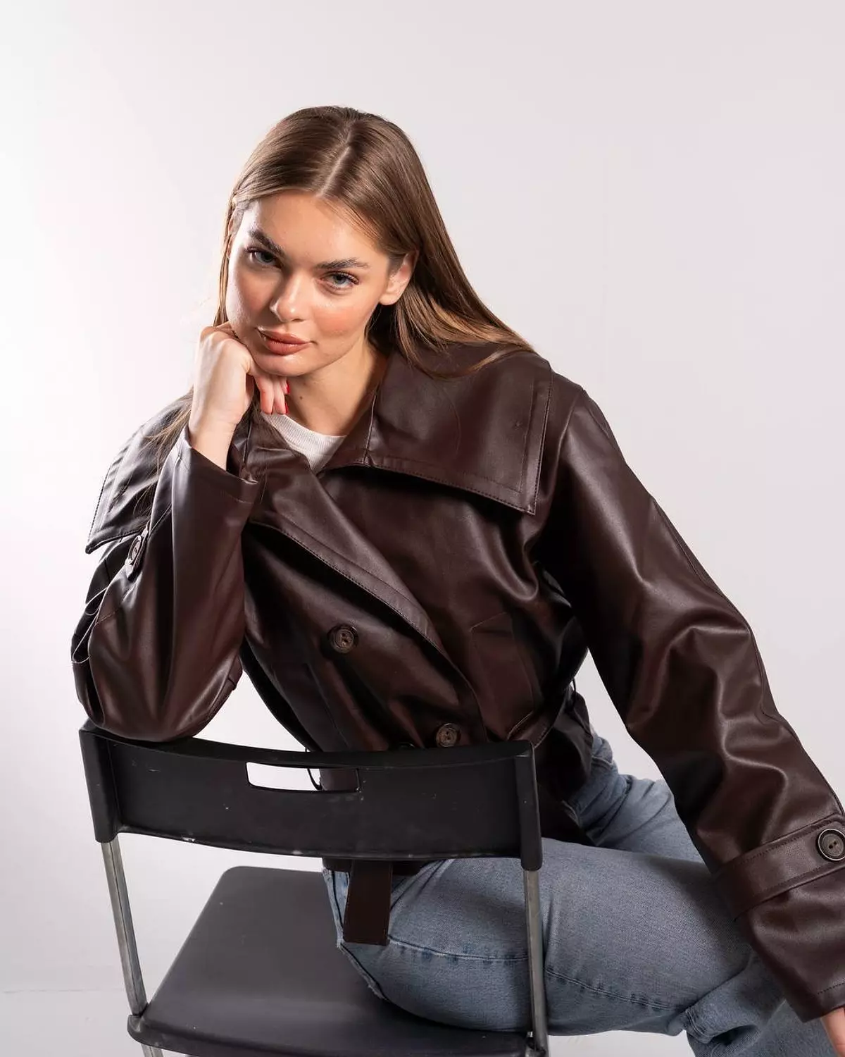  Mango cropped leather jacket with belt 3