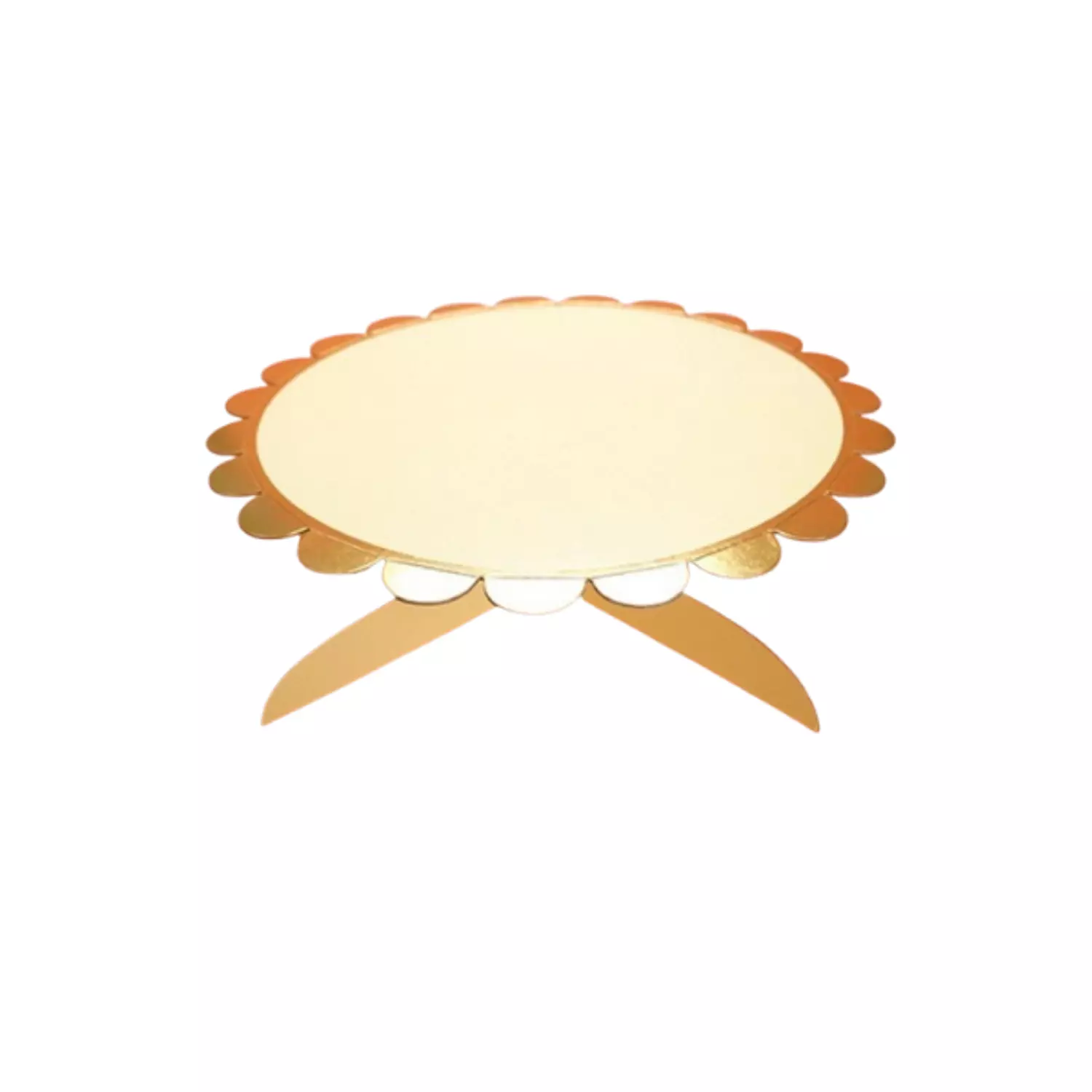 Yellow With Gold Border Cake Stand image