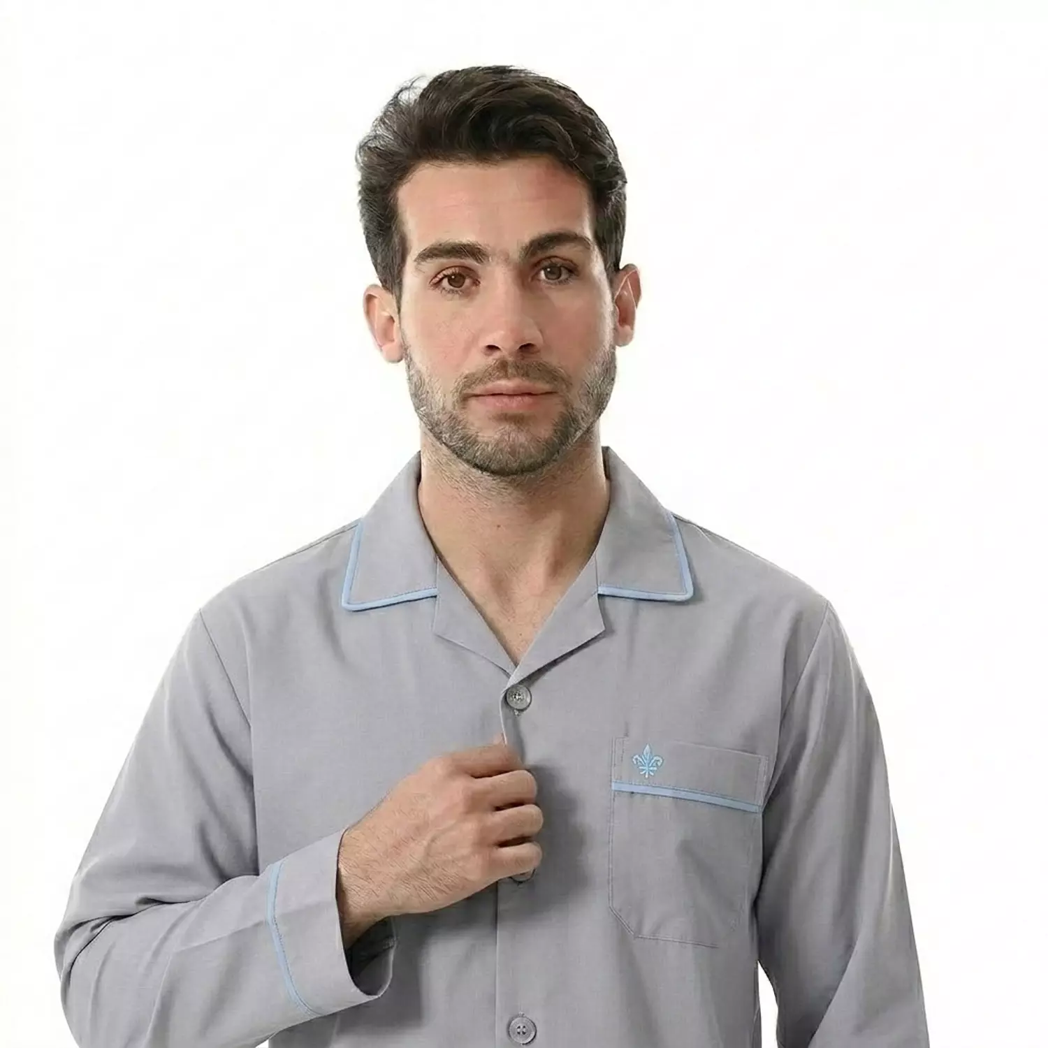 بيجاما رجالي كلاسيك كم طويل - 2454 - لبني hover image