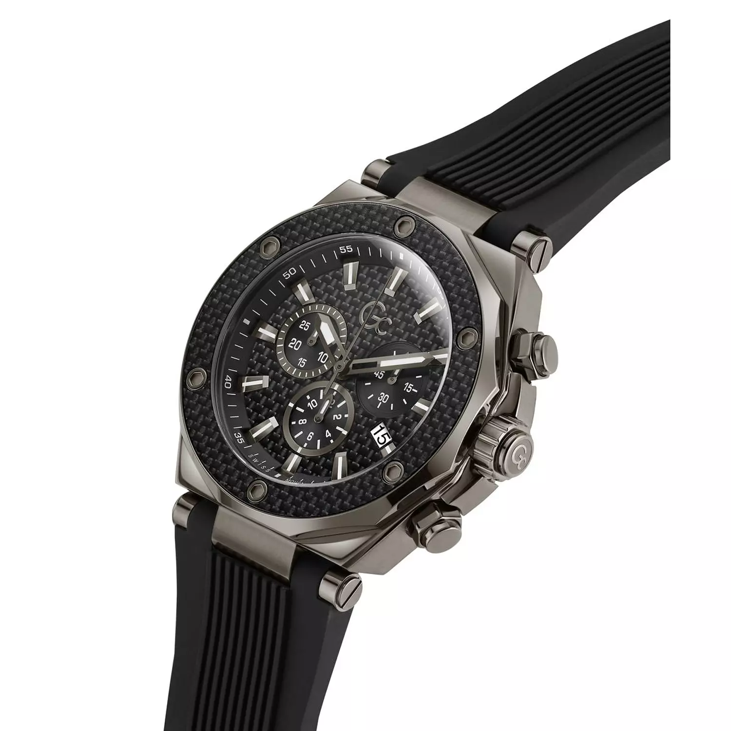 Gc Legacy Chrono Silicone Men Watch Black Silicone Strap 4