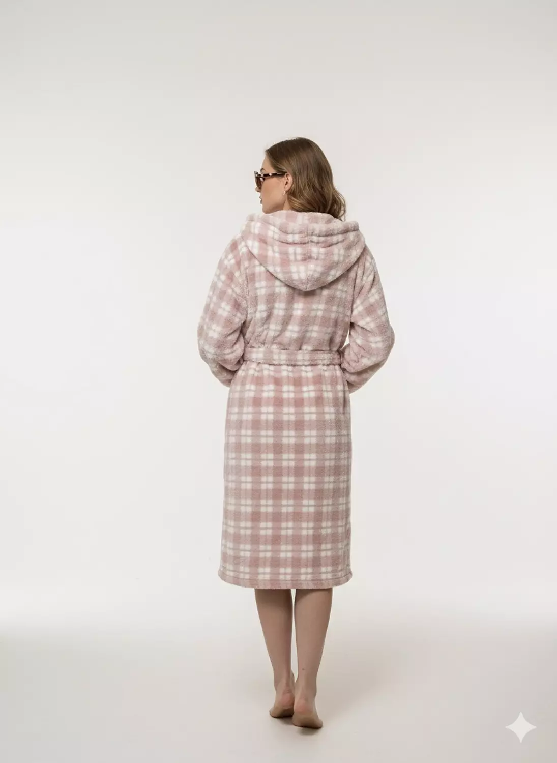 Blush Carreau Rabbit Fur Short Winter Robe 5