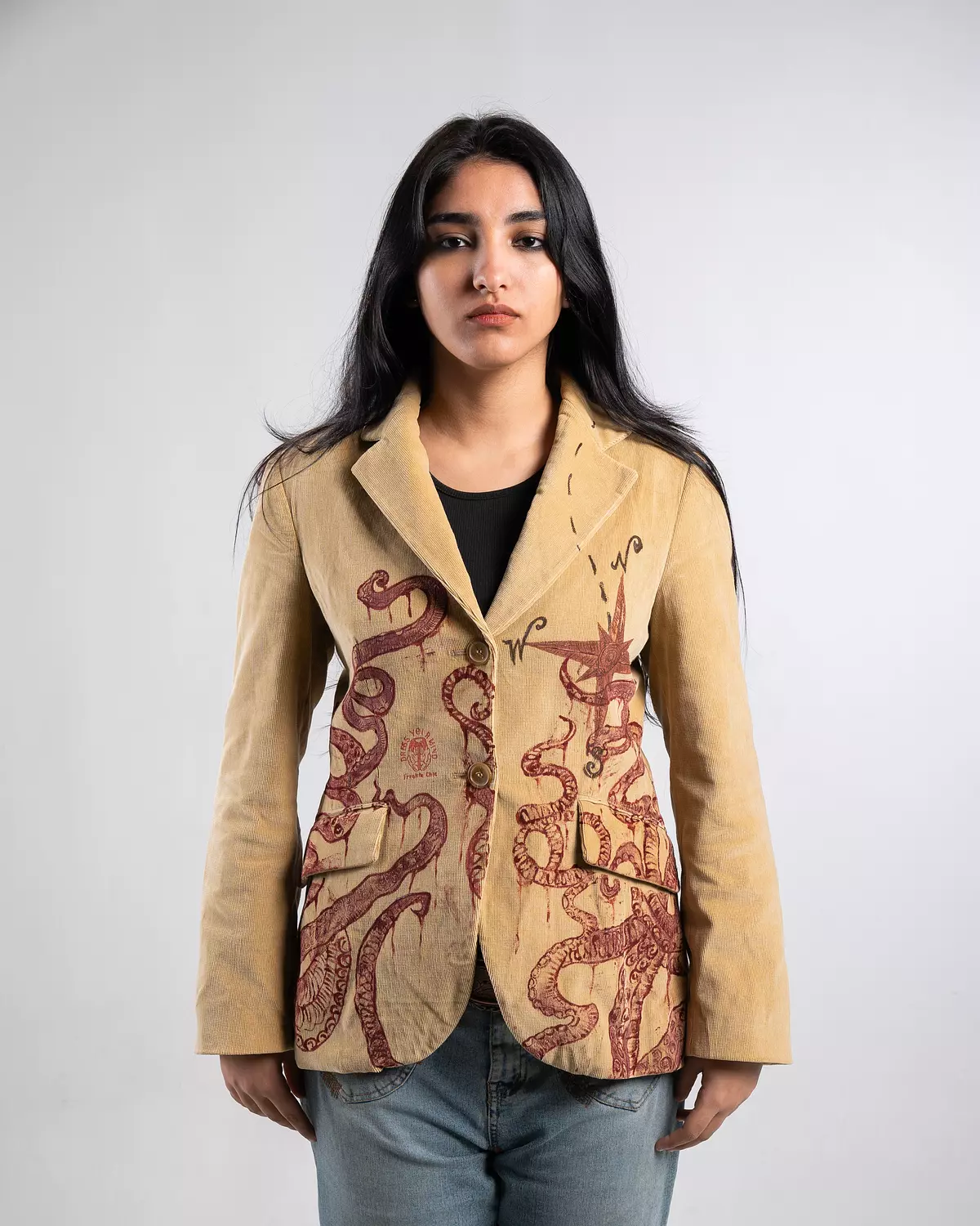 “Treasure map “ 1of1 hand-painted blazer  image