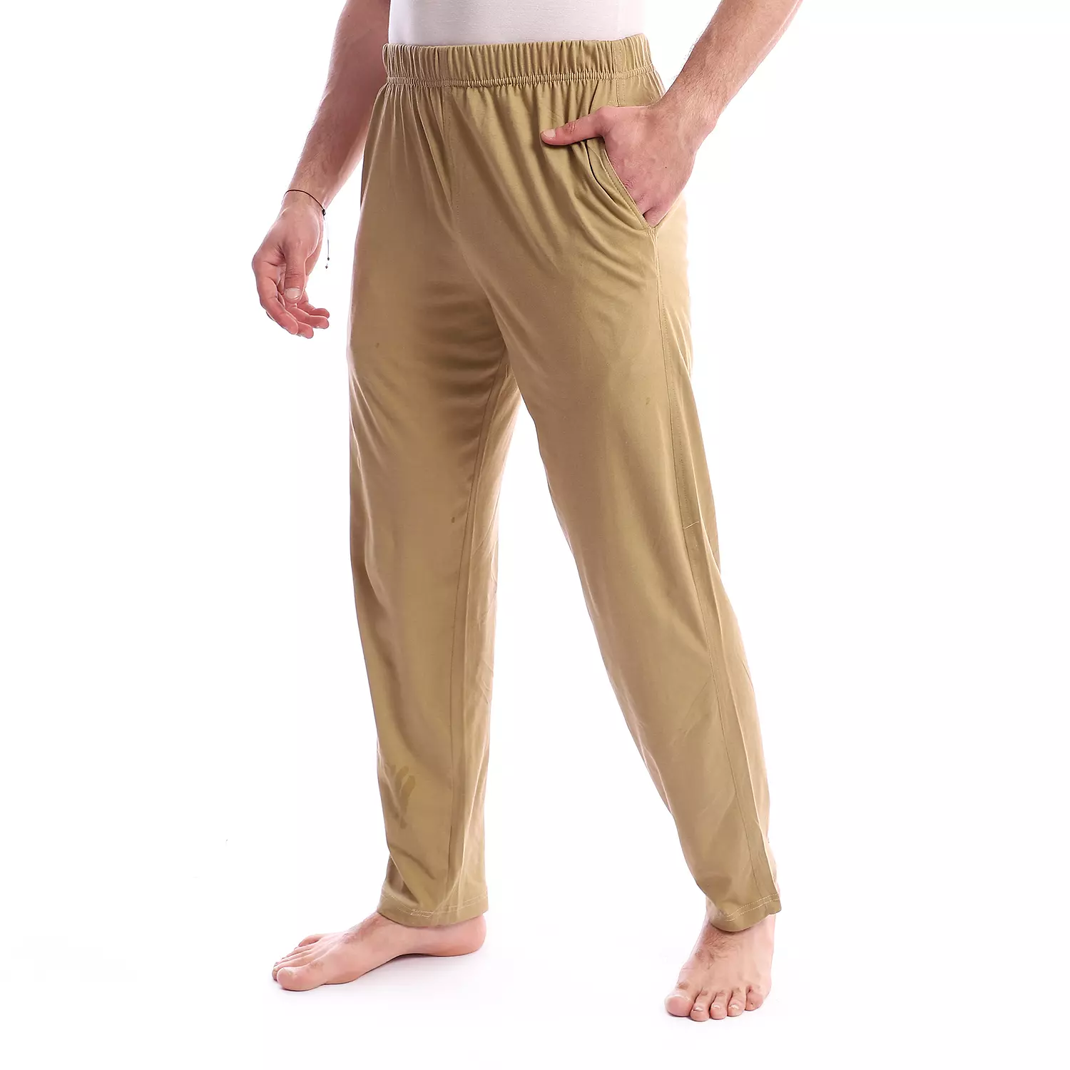 Cotton Plain Pajama Pants - 4040 - Beige hover image
