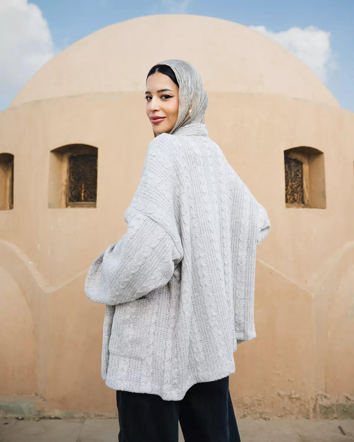 Knitted Greige Cardigan 3