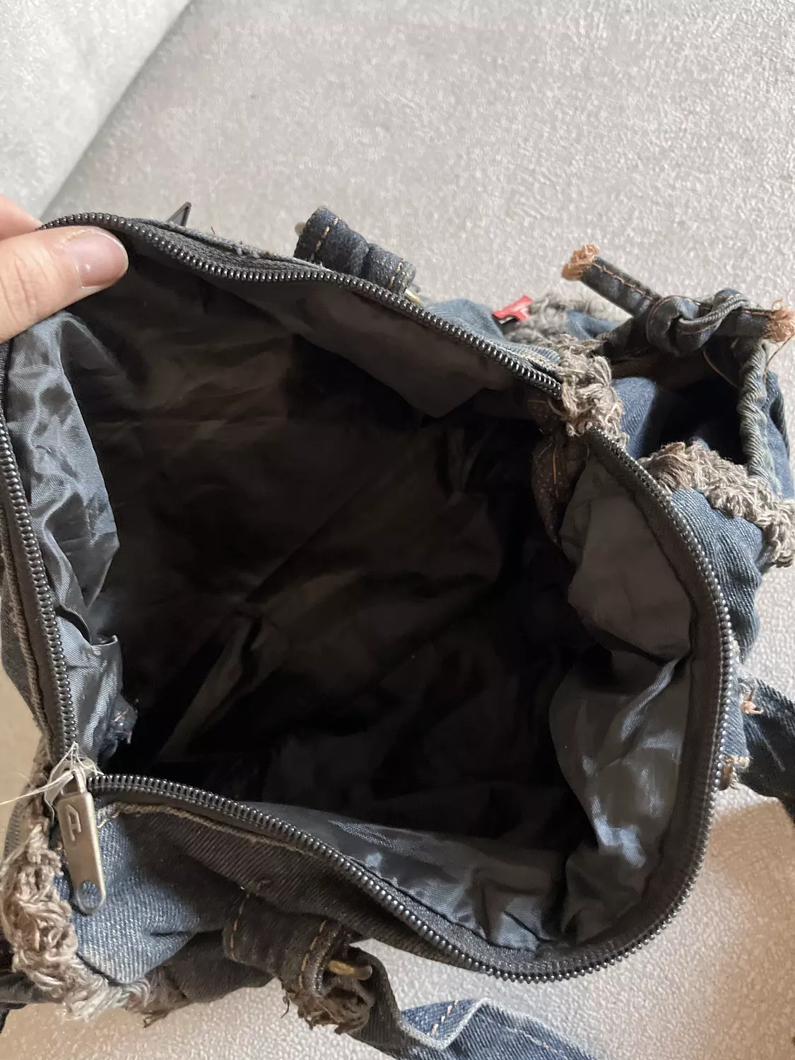 Authentic Diesel parts floral Denim bag  hover image