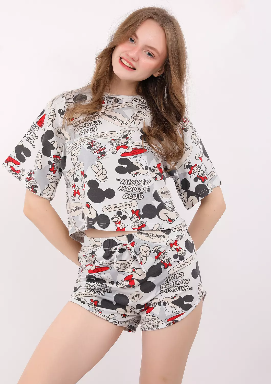 S230 MICKEY COMICS FULL PRINTED SHORT PAJAMA SET  5