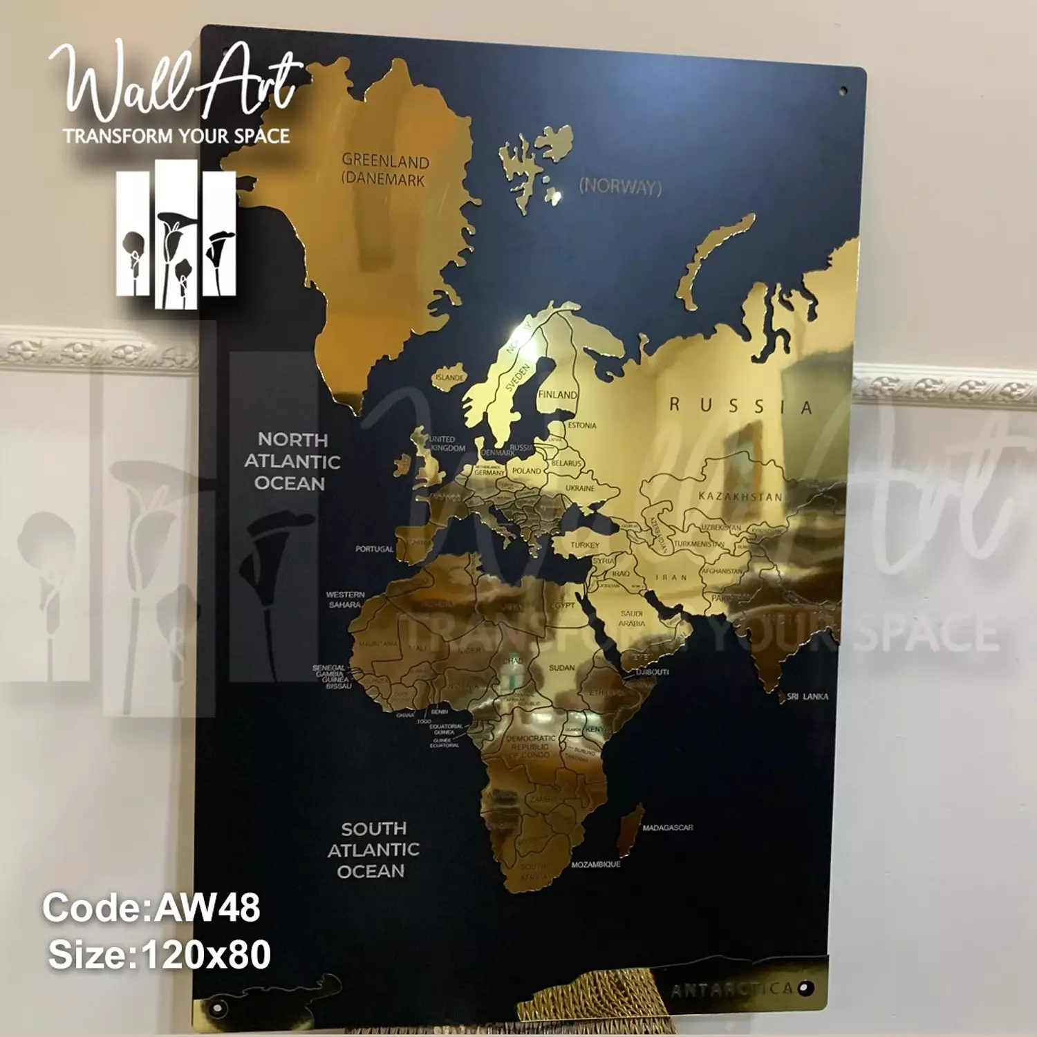 AW48-Engraved World Map 13