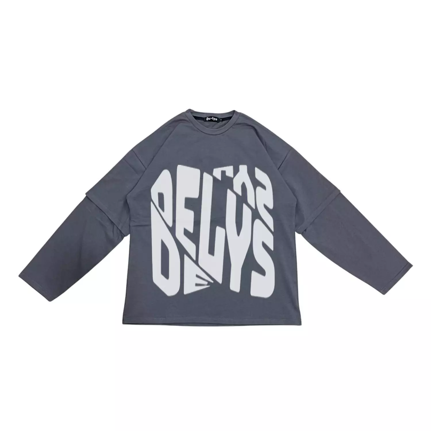   S3 Double-Sleeve Fractured LettersT-Shirt  2