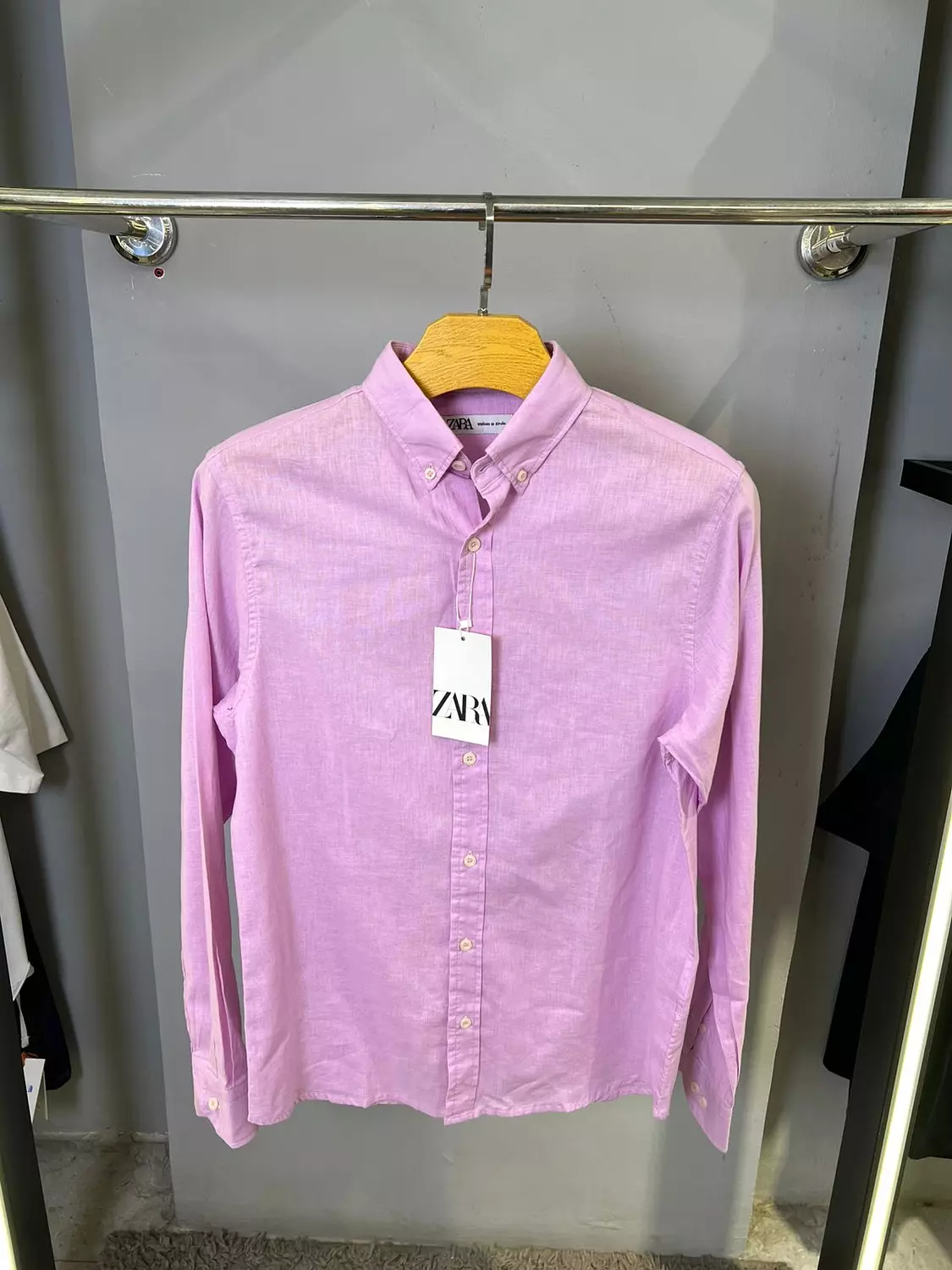 ZARA PINK LINEN SHIRT / 11736 image