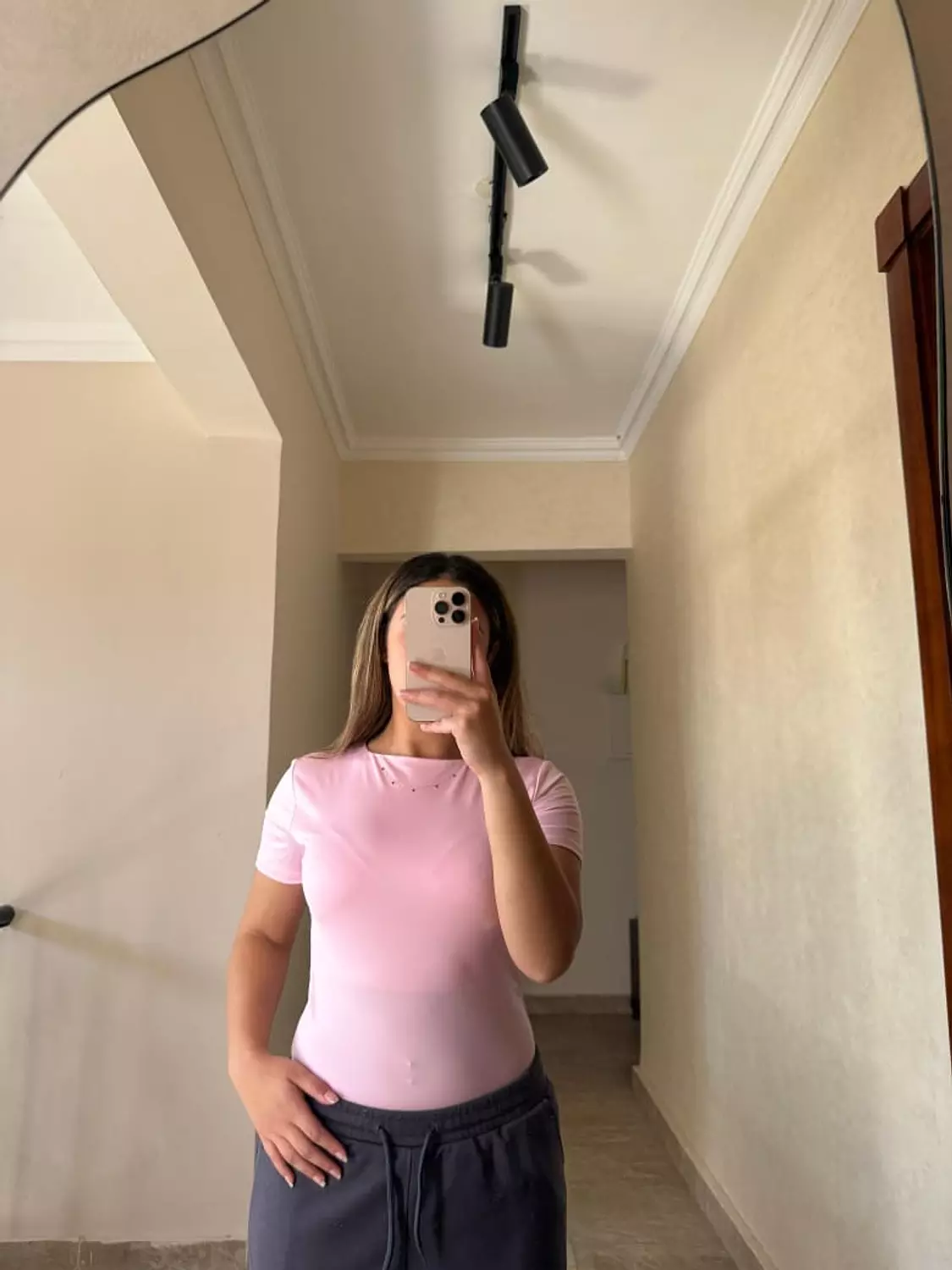 Short Sleeves Baby Pink Basic Top hover image