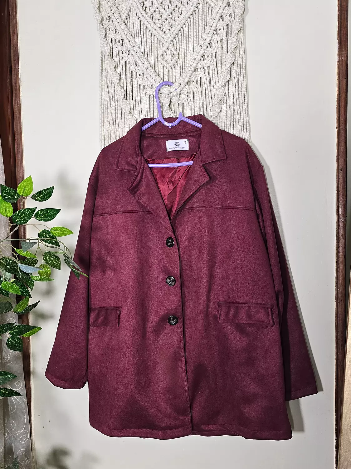 Timeless suede jacket (in burgundy) 3