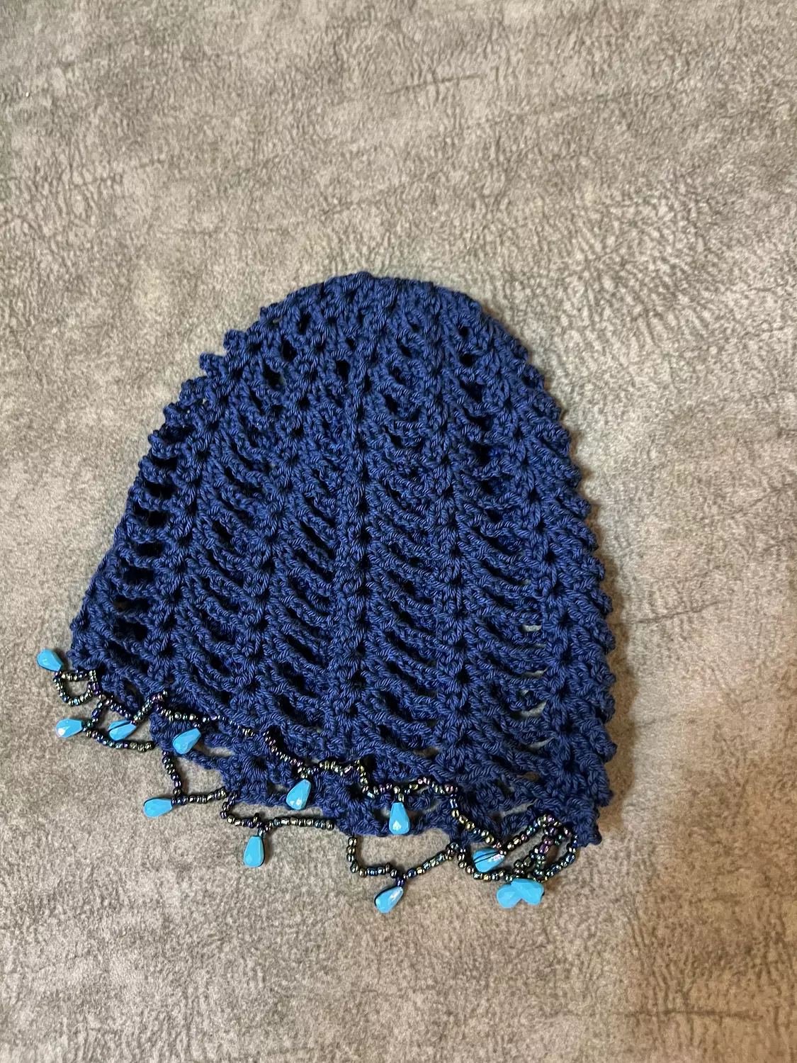 Coastal blue crochet hat 4