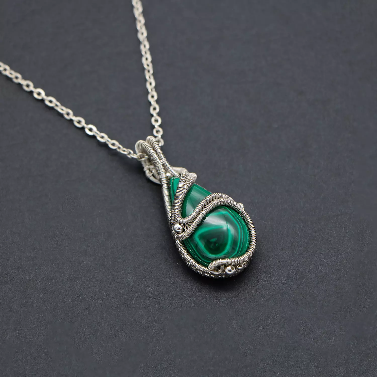 Pendant with Malachite gemstone. image