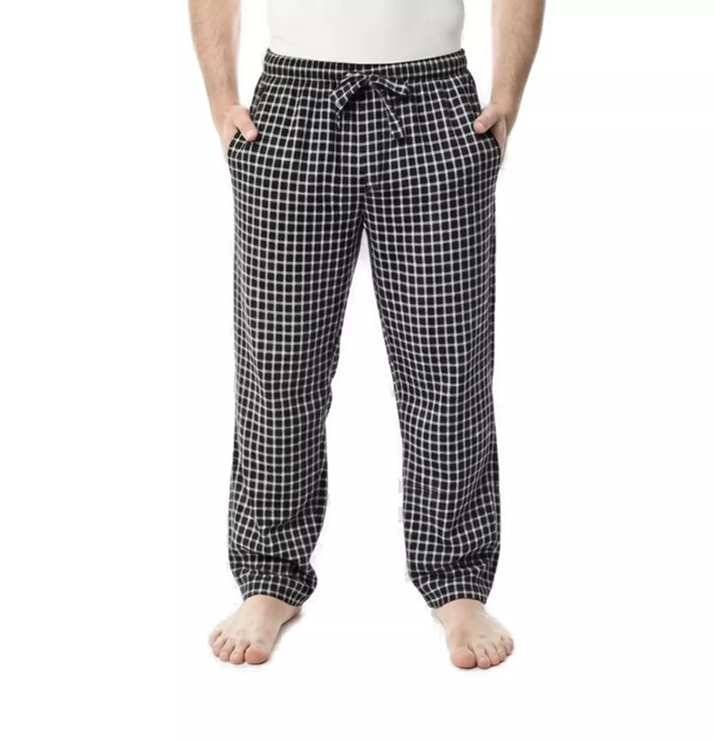 Shorto Winter Check Pants - 4045 - Black*Thin White Lines image