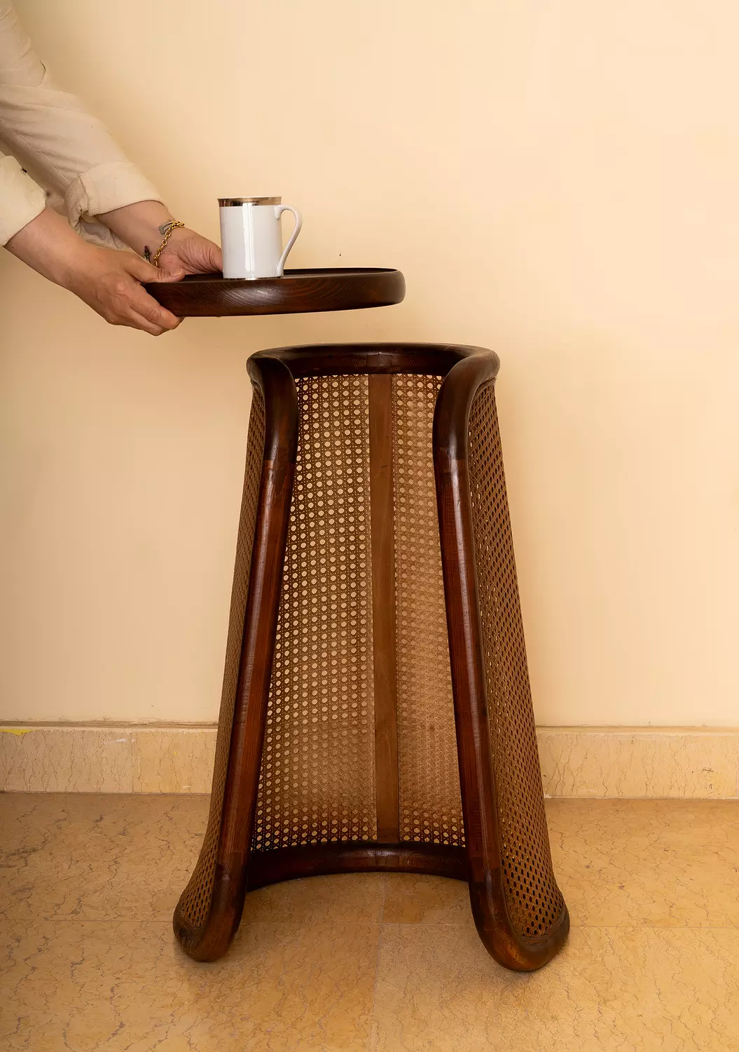 Cane infused side table 4