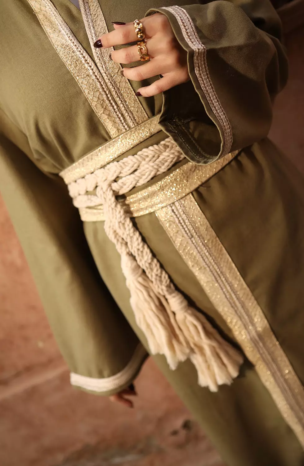 Moroccan Olive Abaya  4