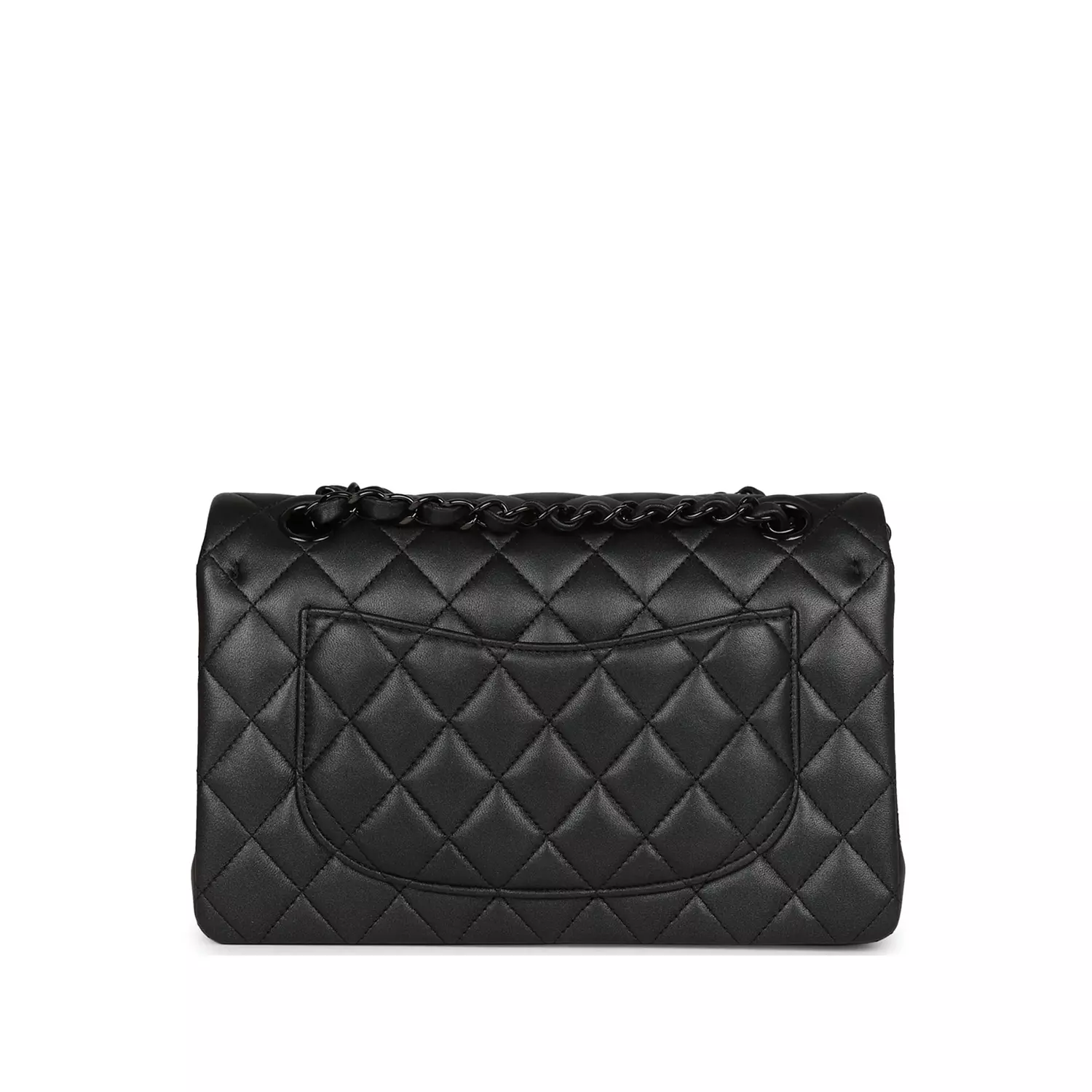 Chanel Small Classic Double Flap Bag in So Black iridescent lambskin with black 3