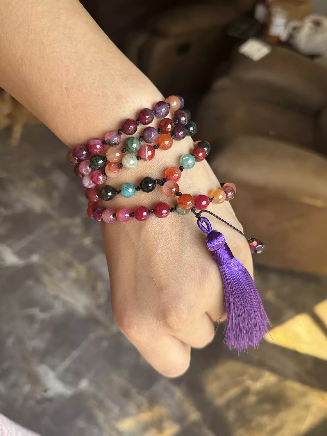 Knotted 99 Bead Rosary  " Mix Purple " ( By Order ) 2