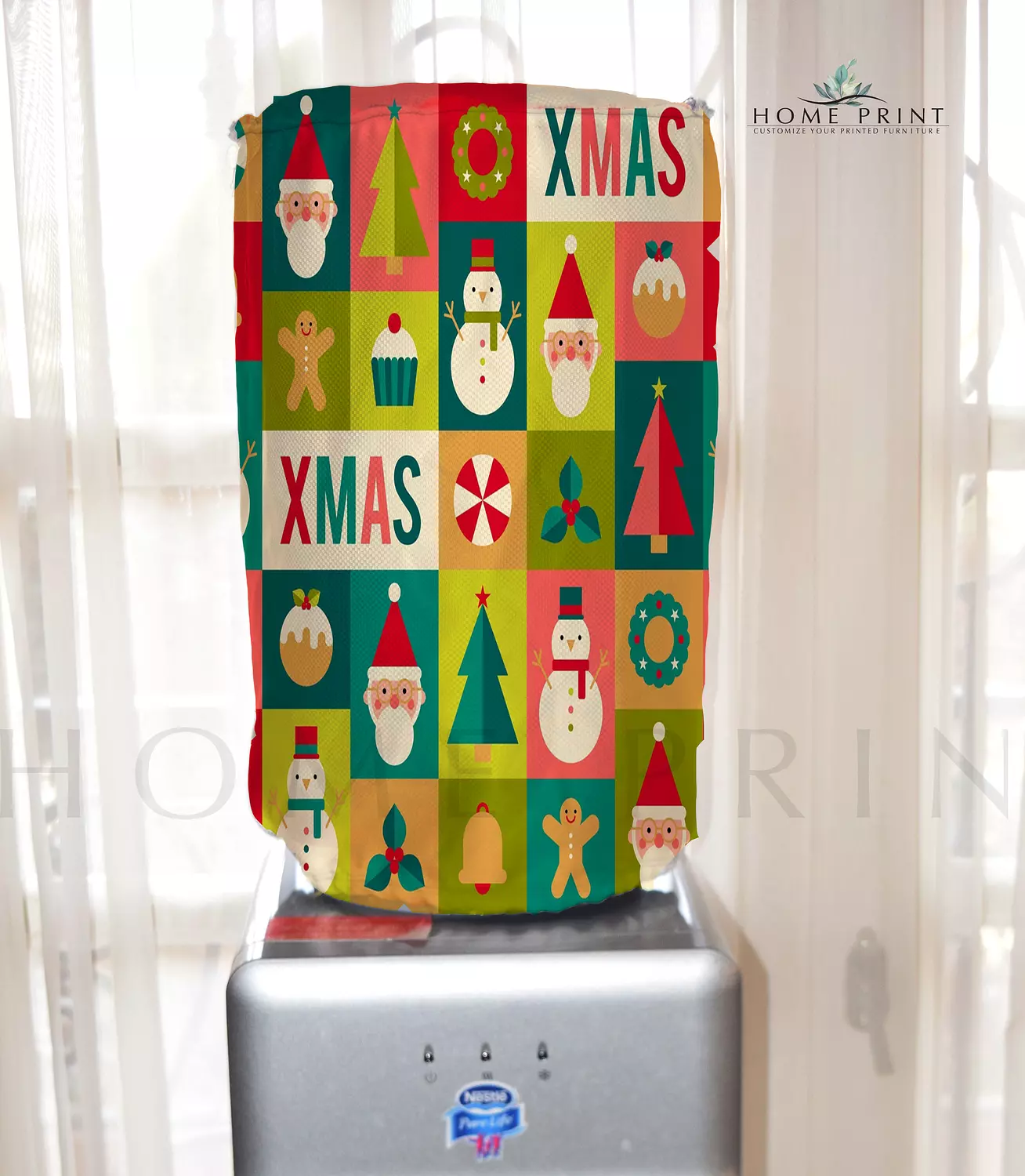 Water bottle cover - Different Christmas Shapes - Multi color Pattern  image