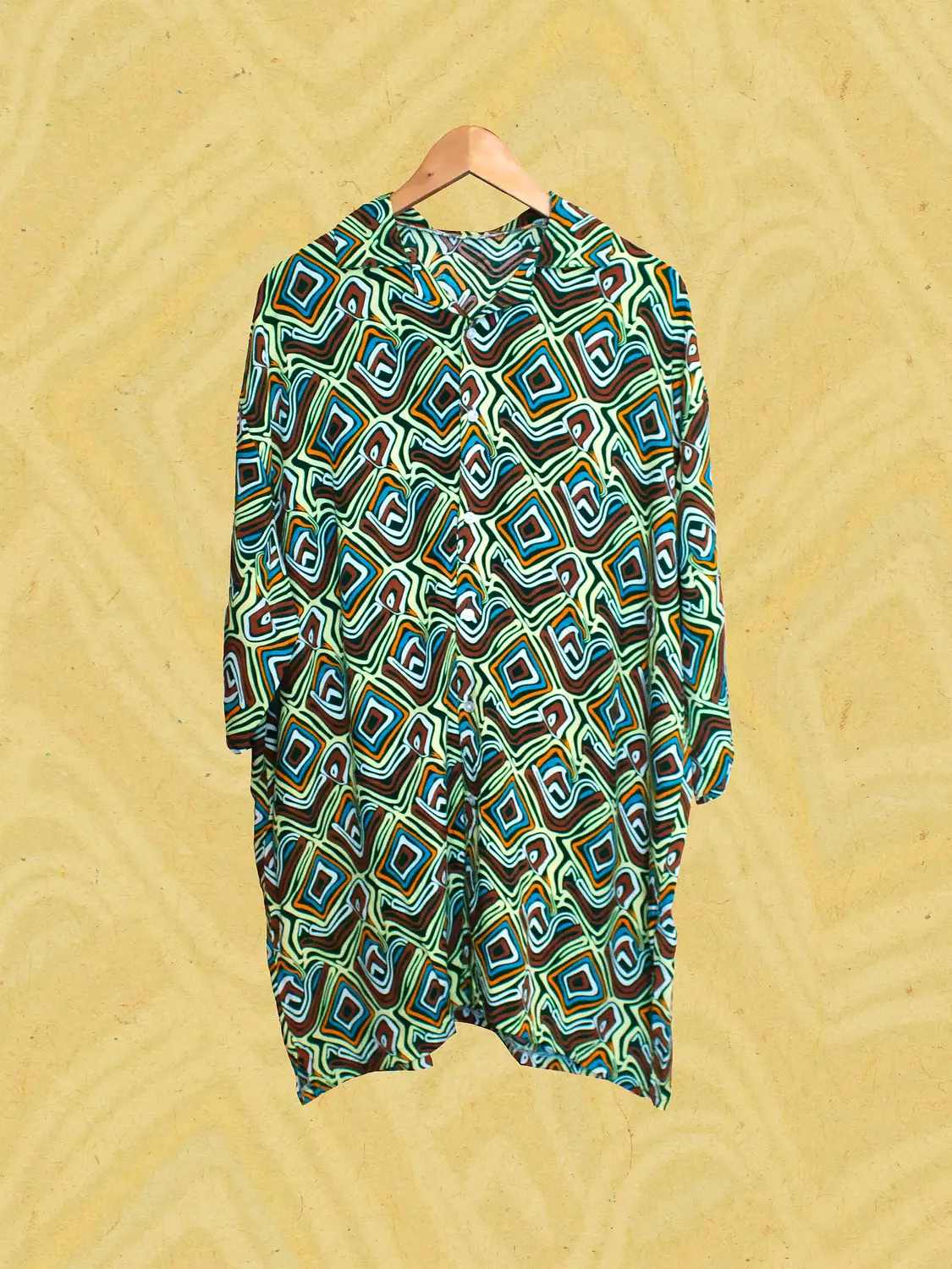 Loosefit Melty Multicolored Viscose Shirt 3