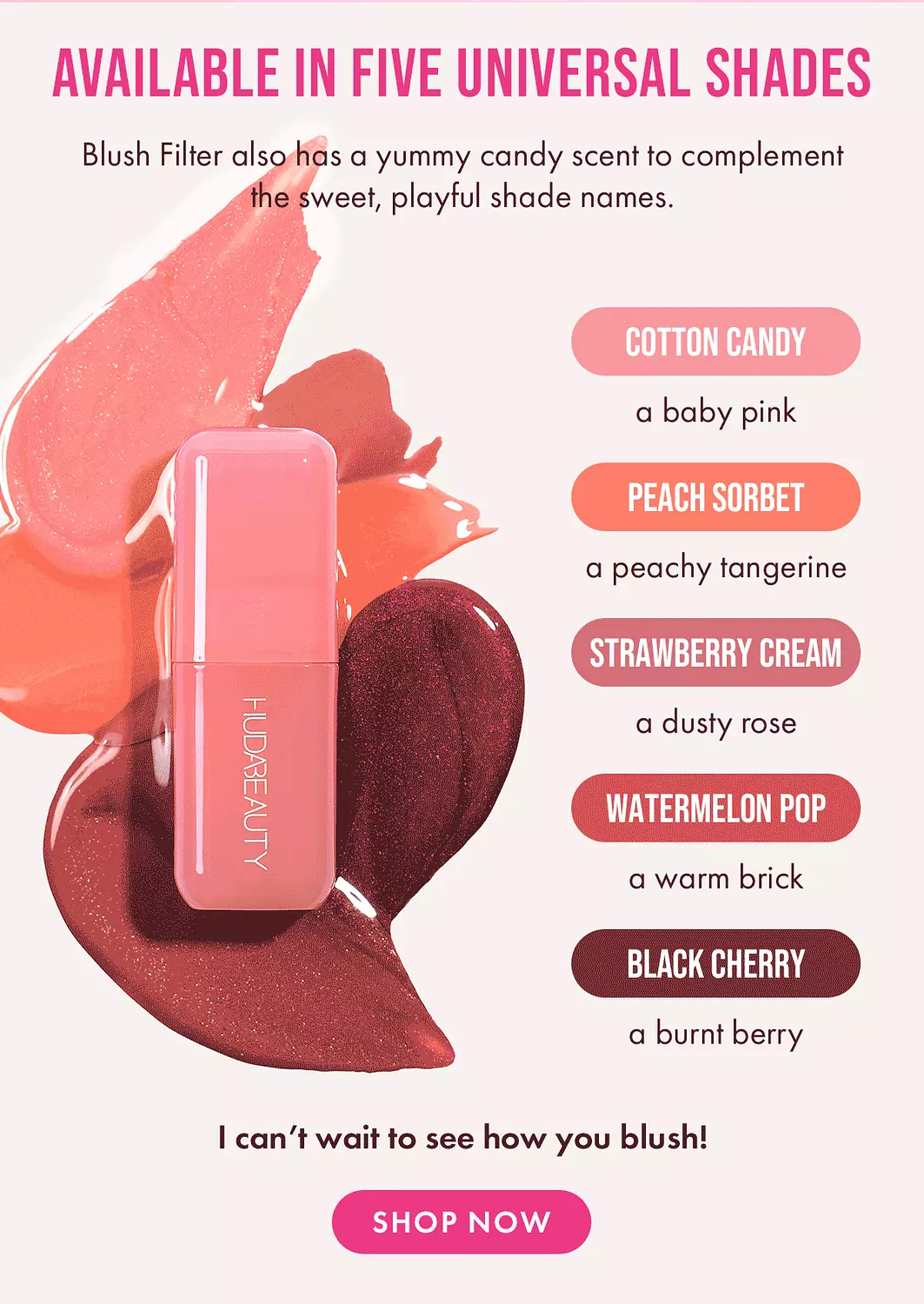 HUDA BEAUTY Mini Baby Blush Duo Set Strawberry Cream and Black Cherry 1